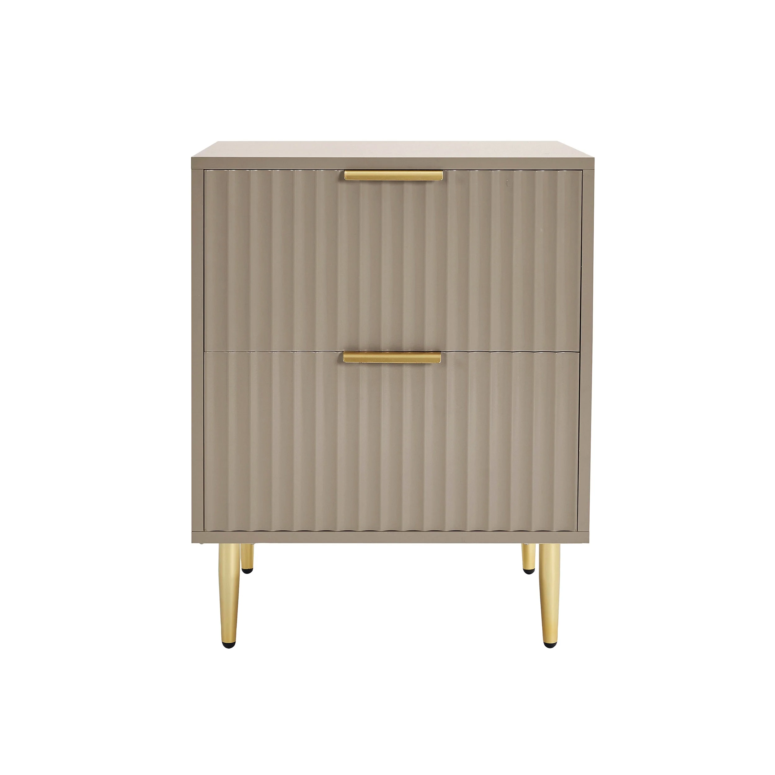 Evie 2 Drawer Bedside Table - Taupe - Image 5