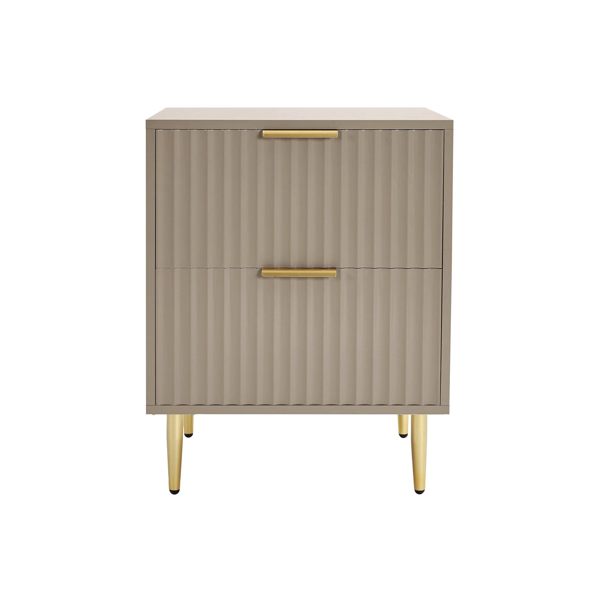 Evie 2 Drawer Bedside Table - Taupe - Image 6