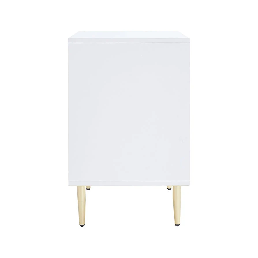 Evie 2 Drawer Bedside Table - Warm White - Image 6