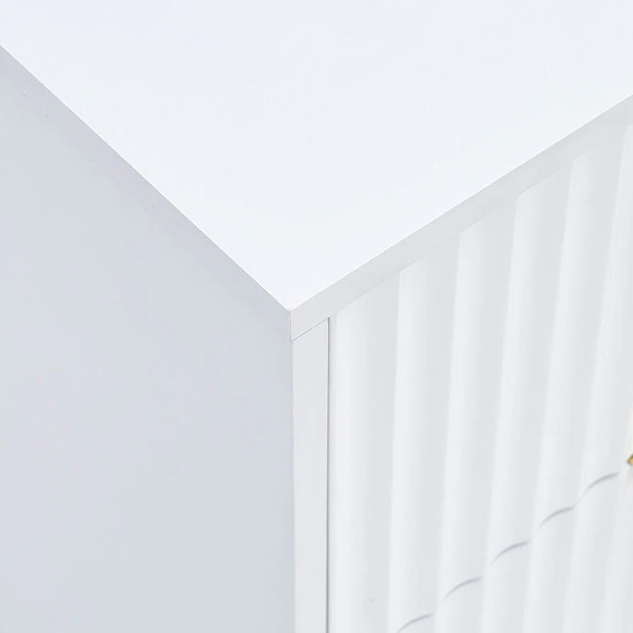 Evie 2 Drawer Bedside Table - Warm White - Image 7