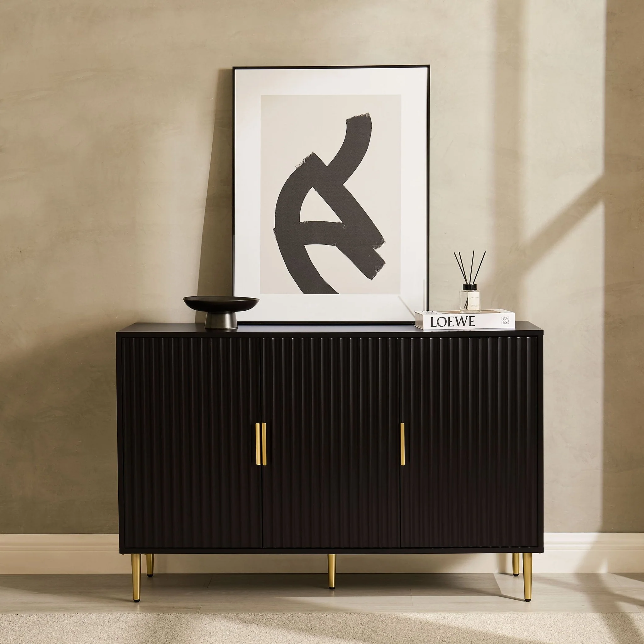 Evie 3 Door Sideboard - Black