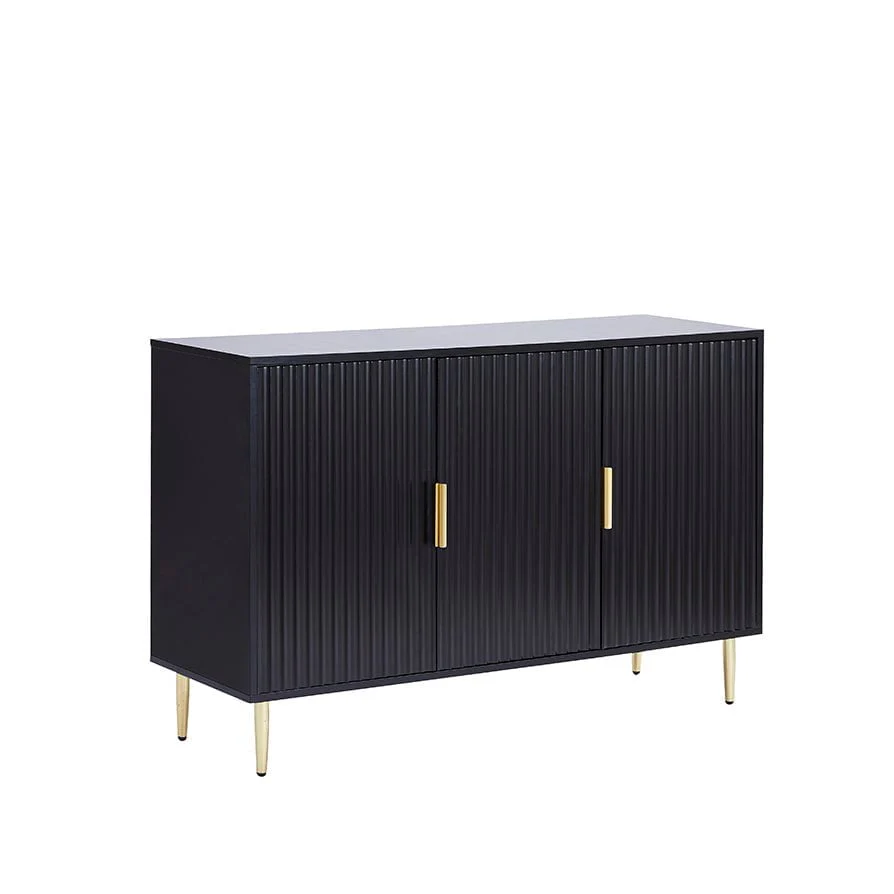 Evie 3 Door Sideboard - Black - Image 2