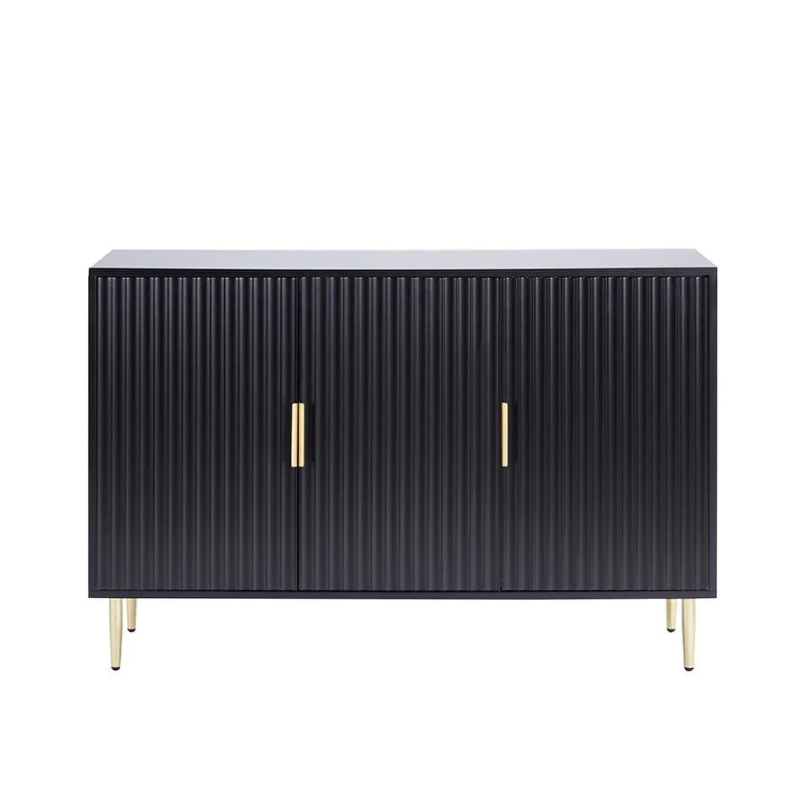 Evie 3 Door Sideboard - Black - Image 4