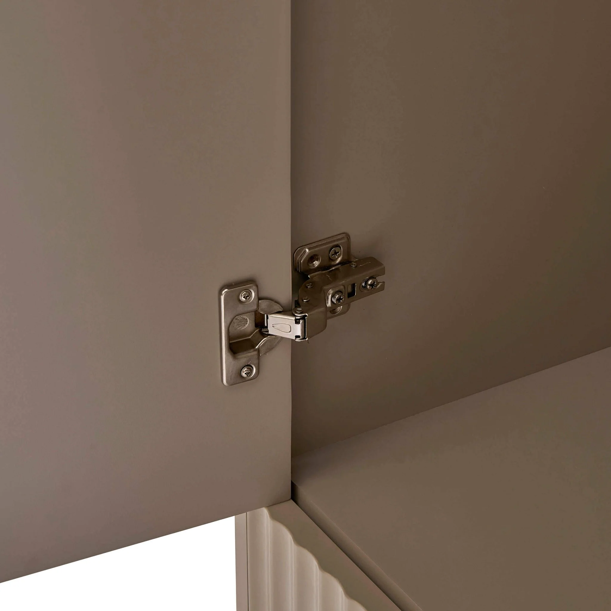 Evie 3 Door Wardrobe with Drawers - Taupe - Image 5