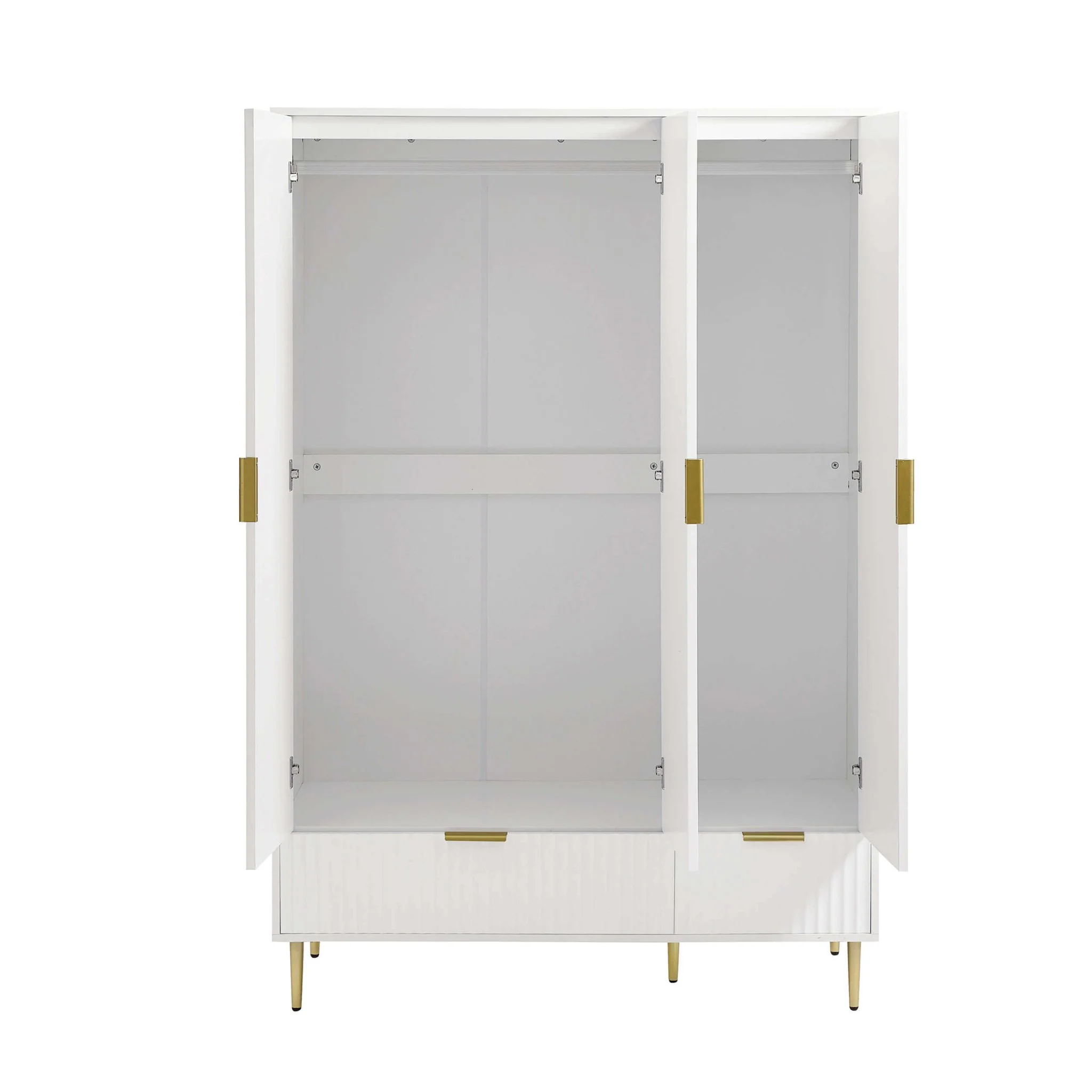 Evie 3 Door Wardrobe with Drawers - Warm White - Image 3