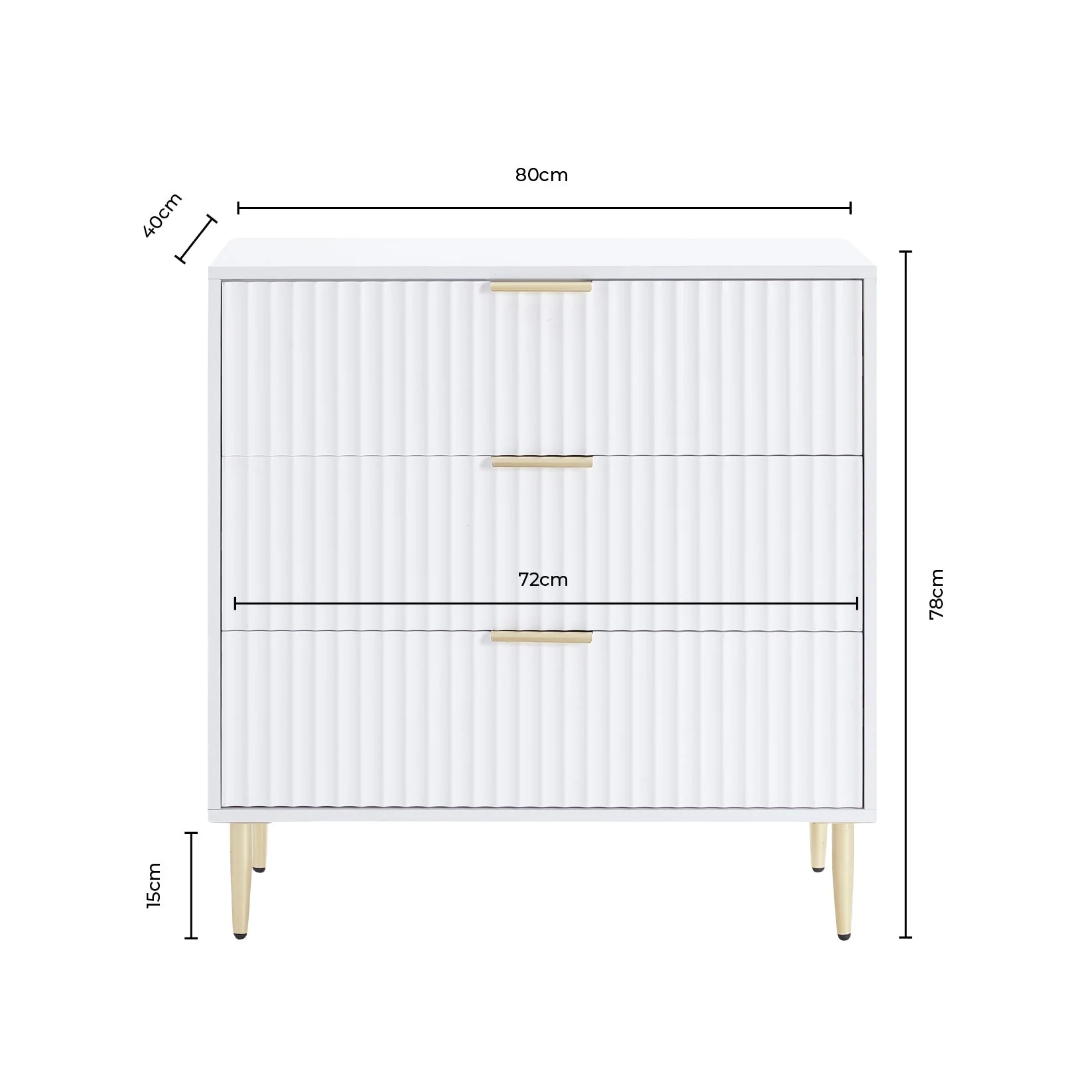 Evie 3 Drawer Chest - Taupe - Image 9