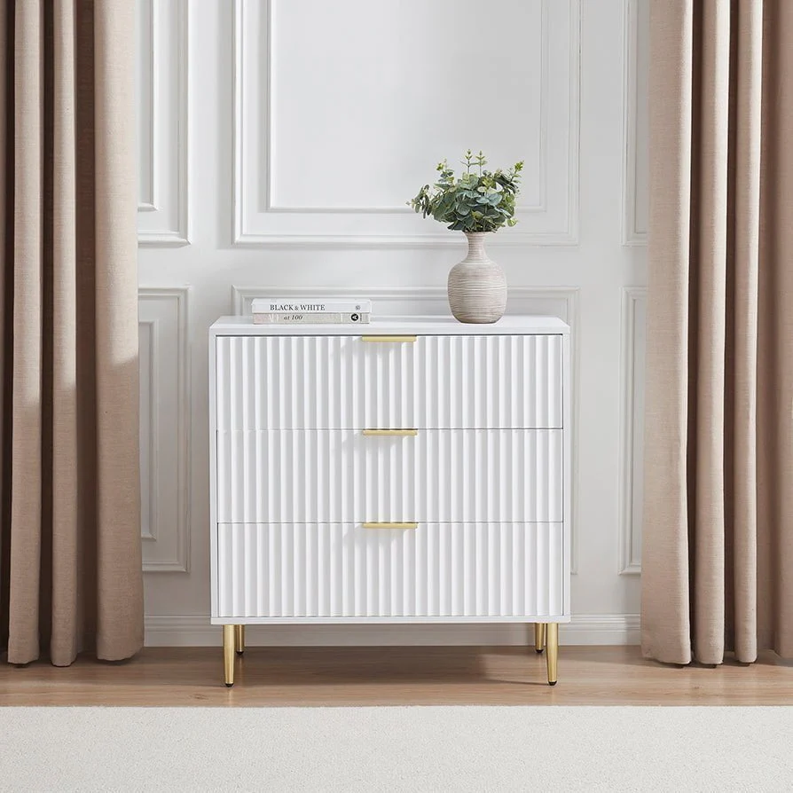 Evie 3 Drawer Chest - Warm White - Image 2