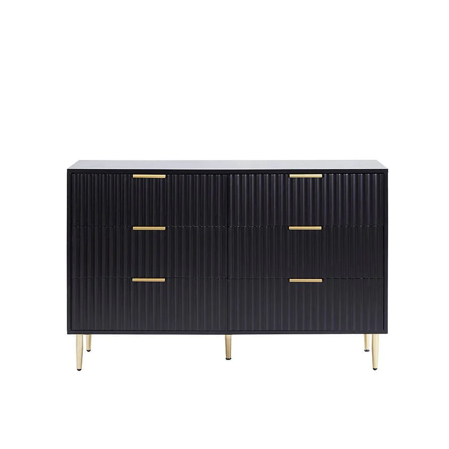Evie 6 Drawer Chest - Black - Image 2