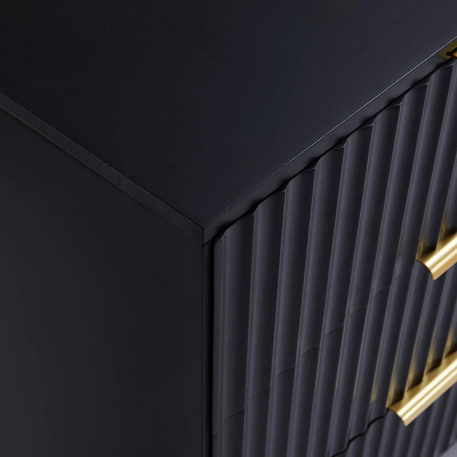 Evie 6 Drawer Chest - Black - Image 4