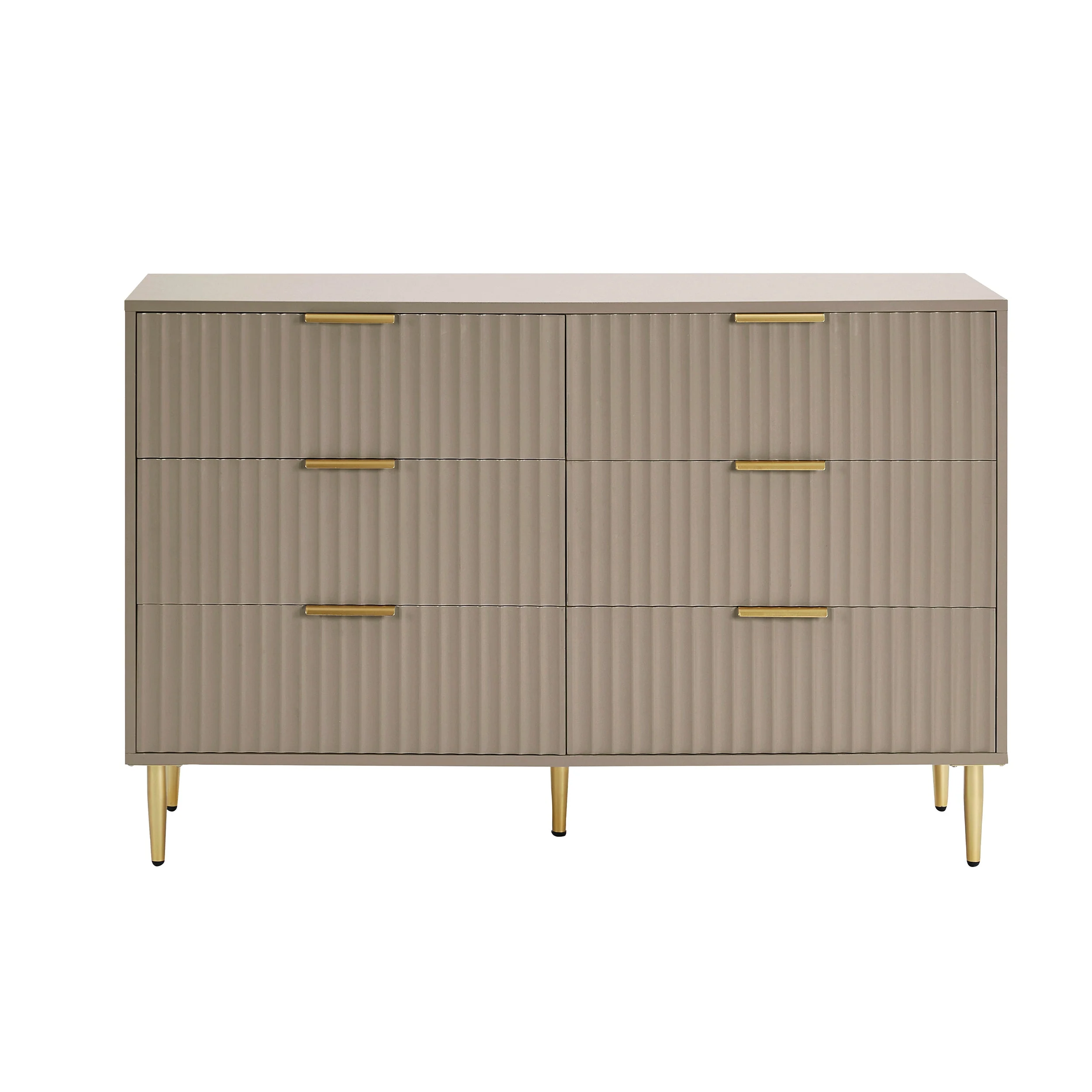 Evie 6 Drawer Chest - Taupe - Image 3