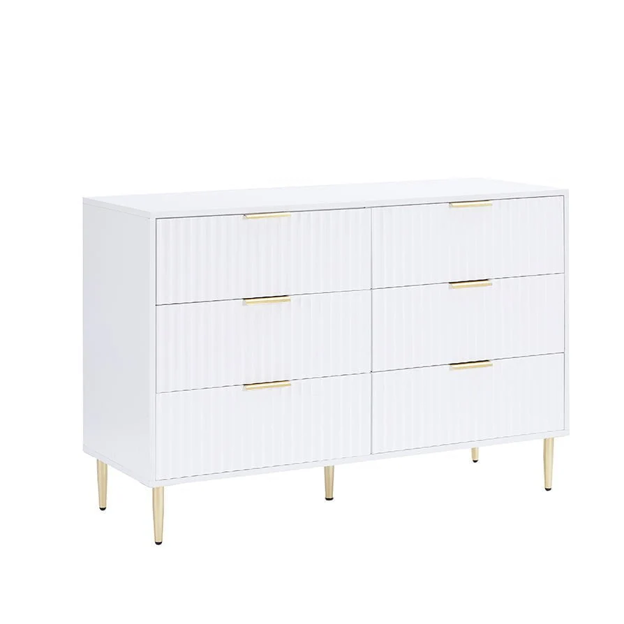 Evie 6 Drawer Chest - Warm White - Image 2