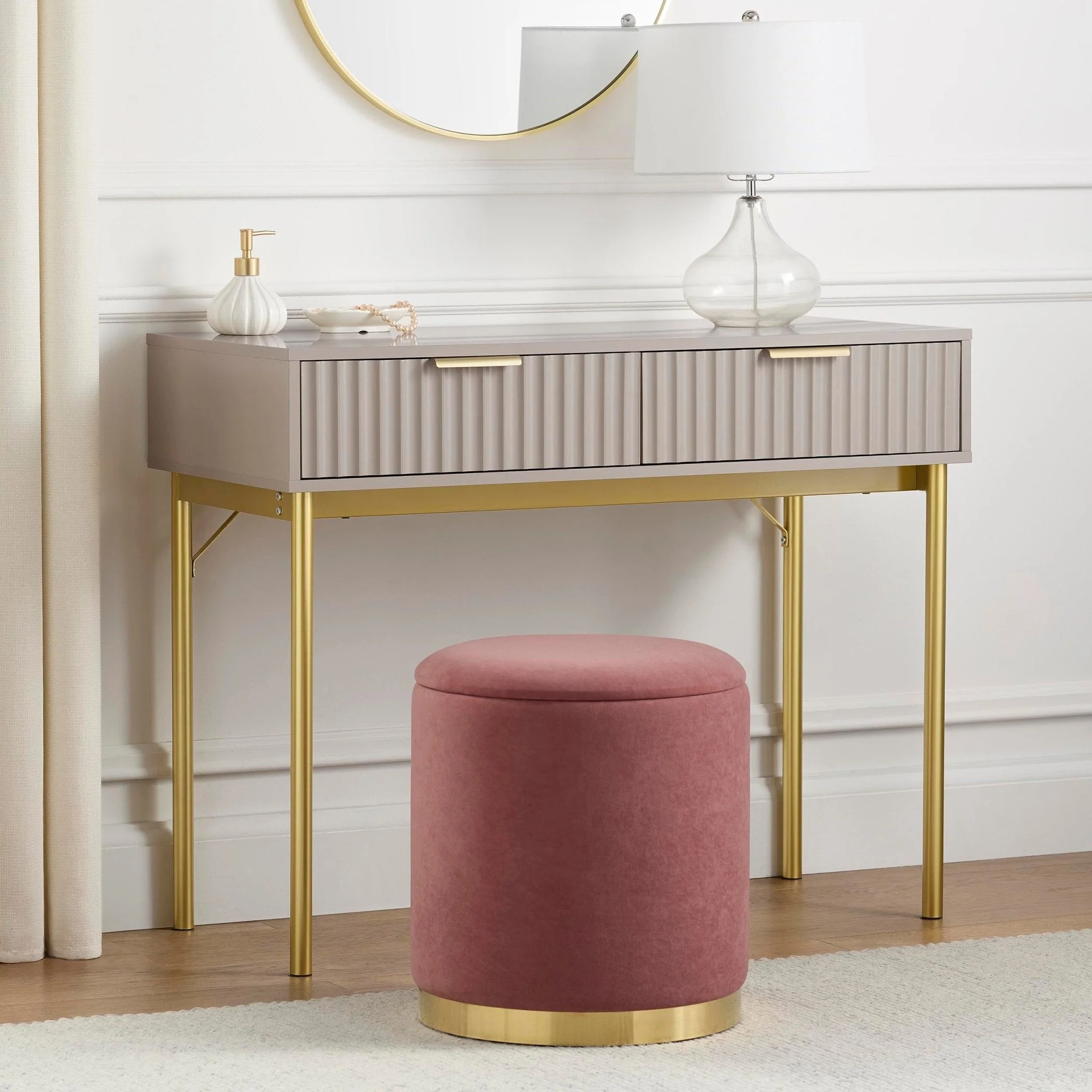 Evie Dressing Table Console - Taupe