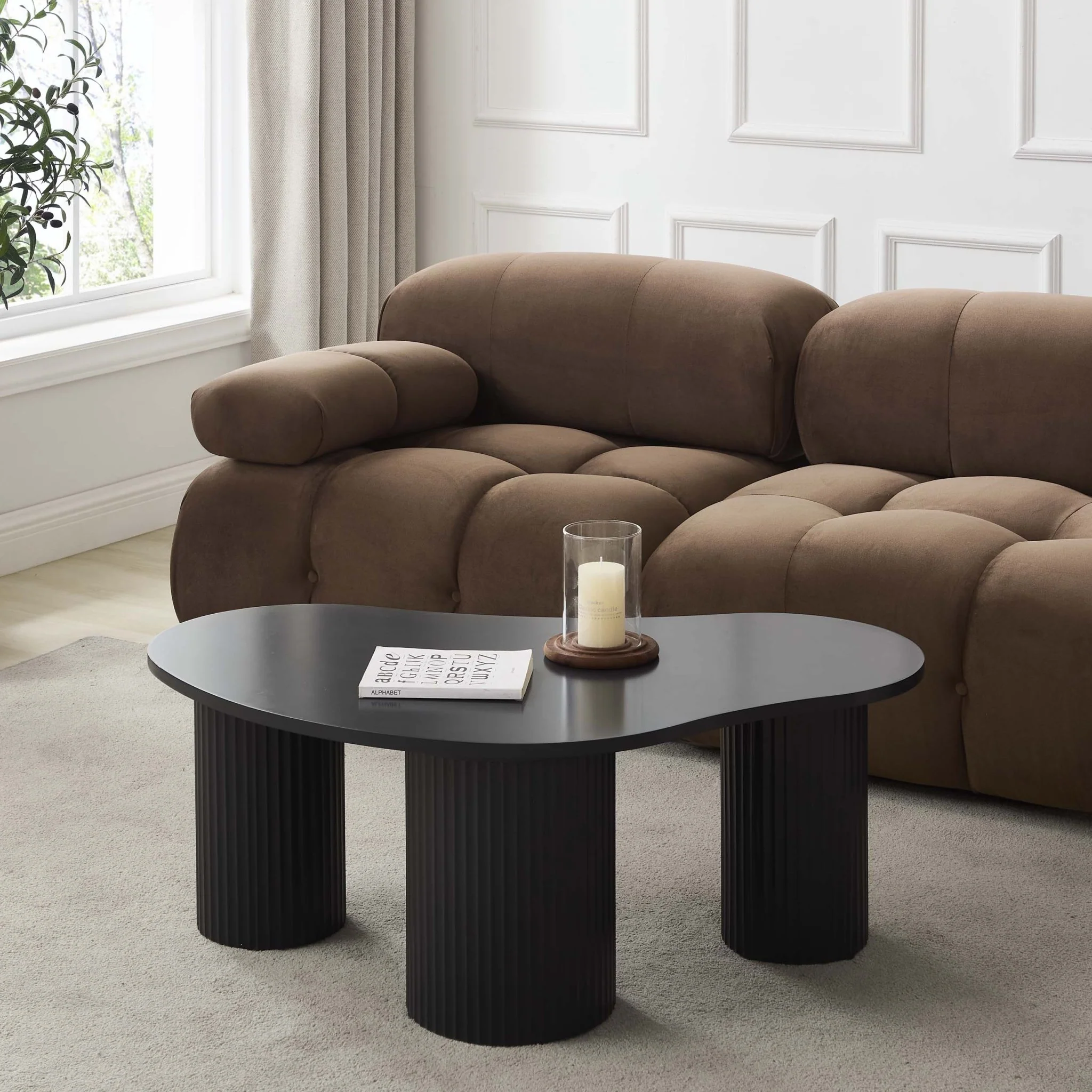 Evie Irregular Coffee Table - Black
