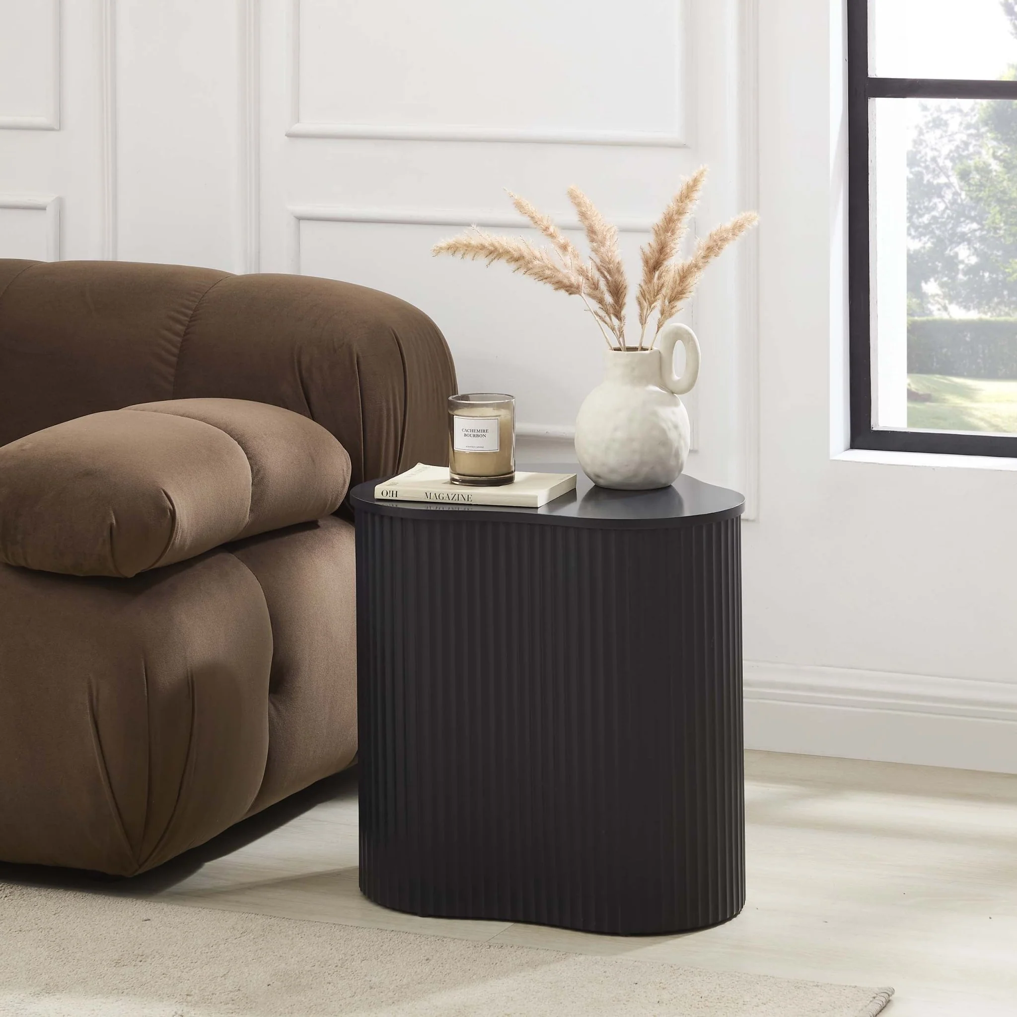 Evie Irregular Side Table - Black