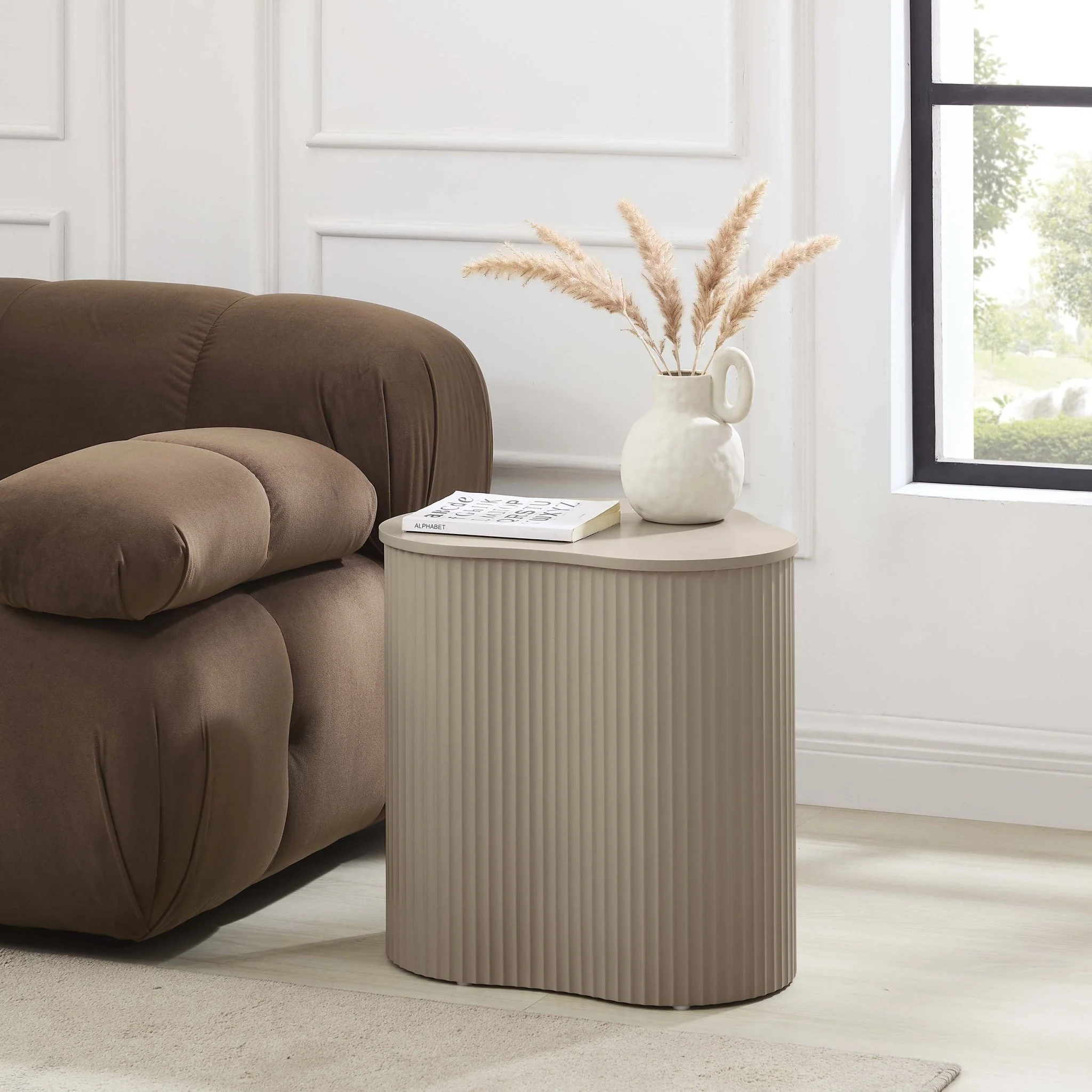 Evie Irregular Side Table - Taupe
