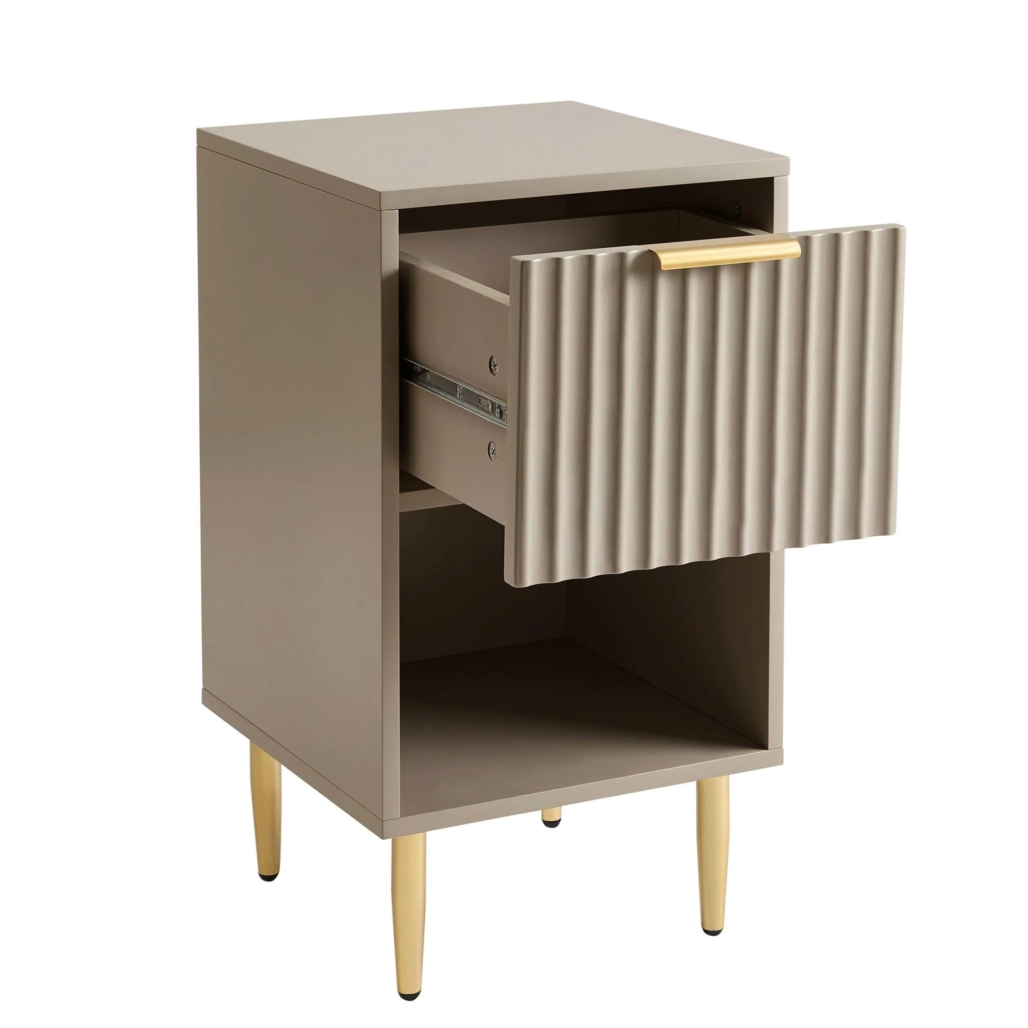 Evie 1 Drawer Nightstand - Taupe - Image 3