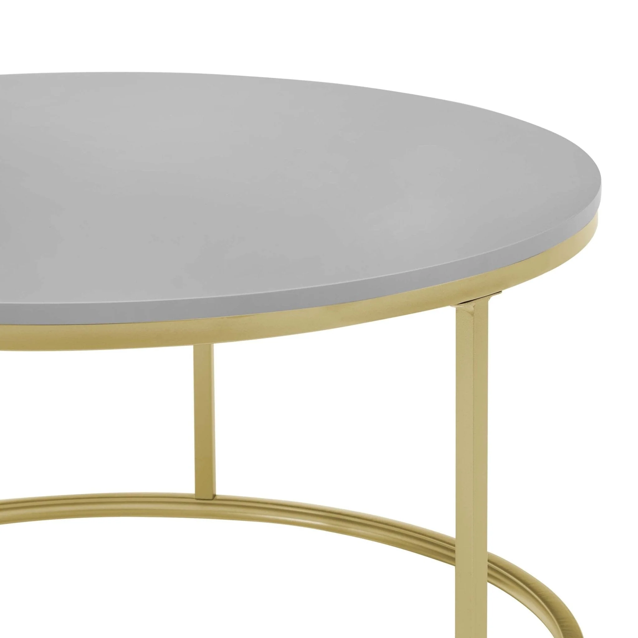 Evie Round Nesting Coffee Table - Grey - Image 6