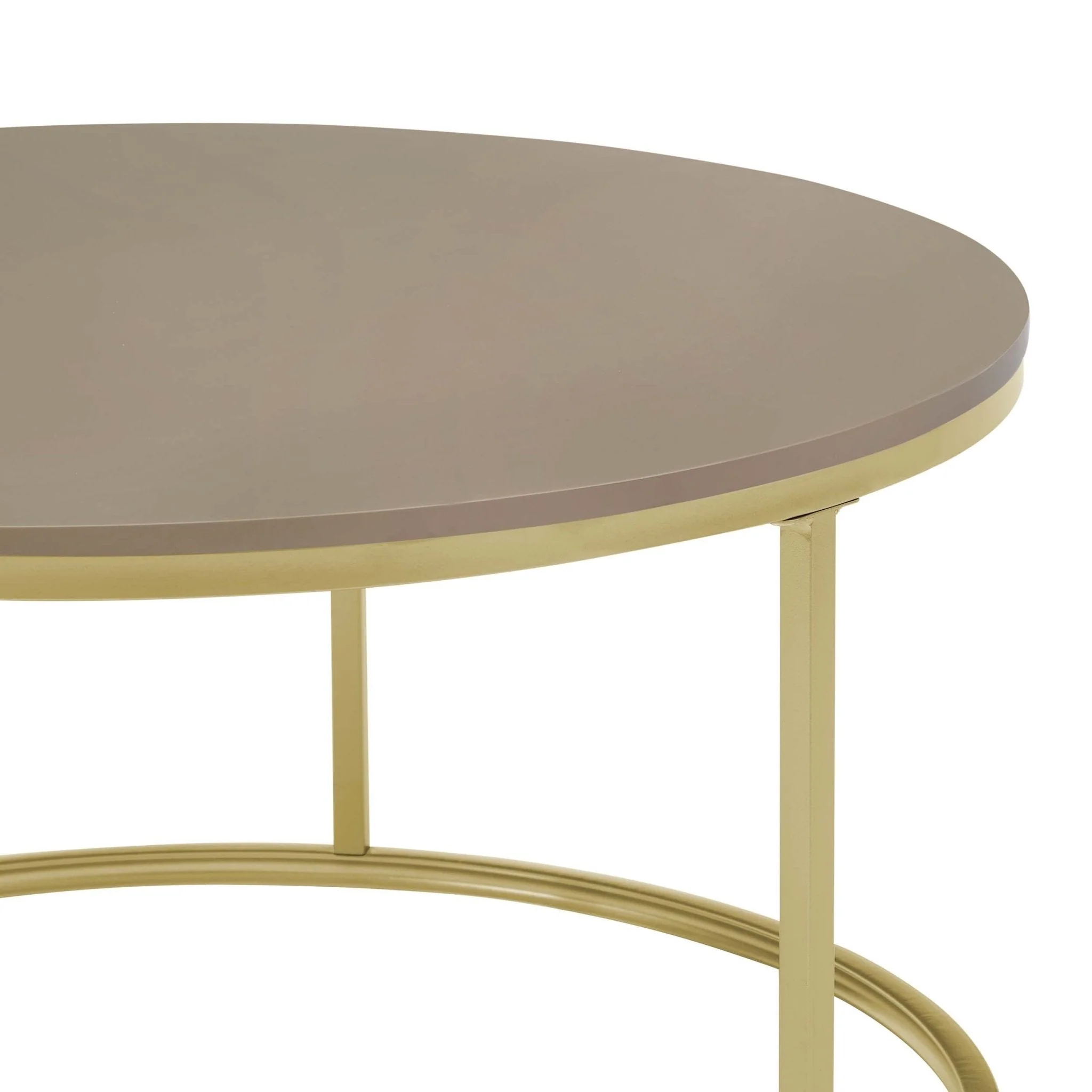 Evie Round Nesting Coffee Table - Taupe - Image 6