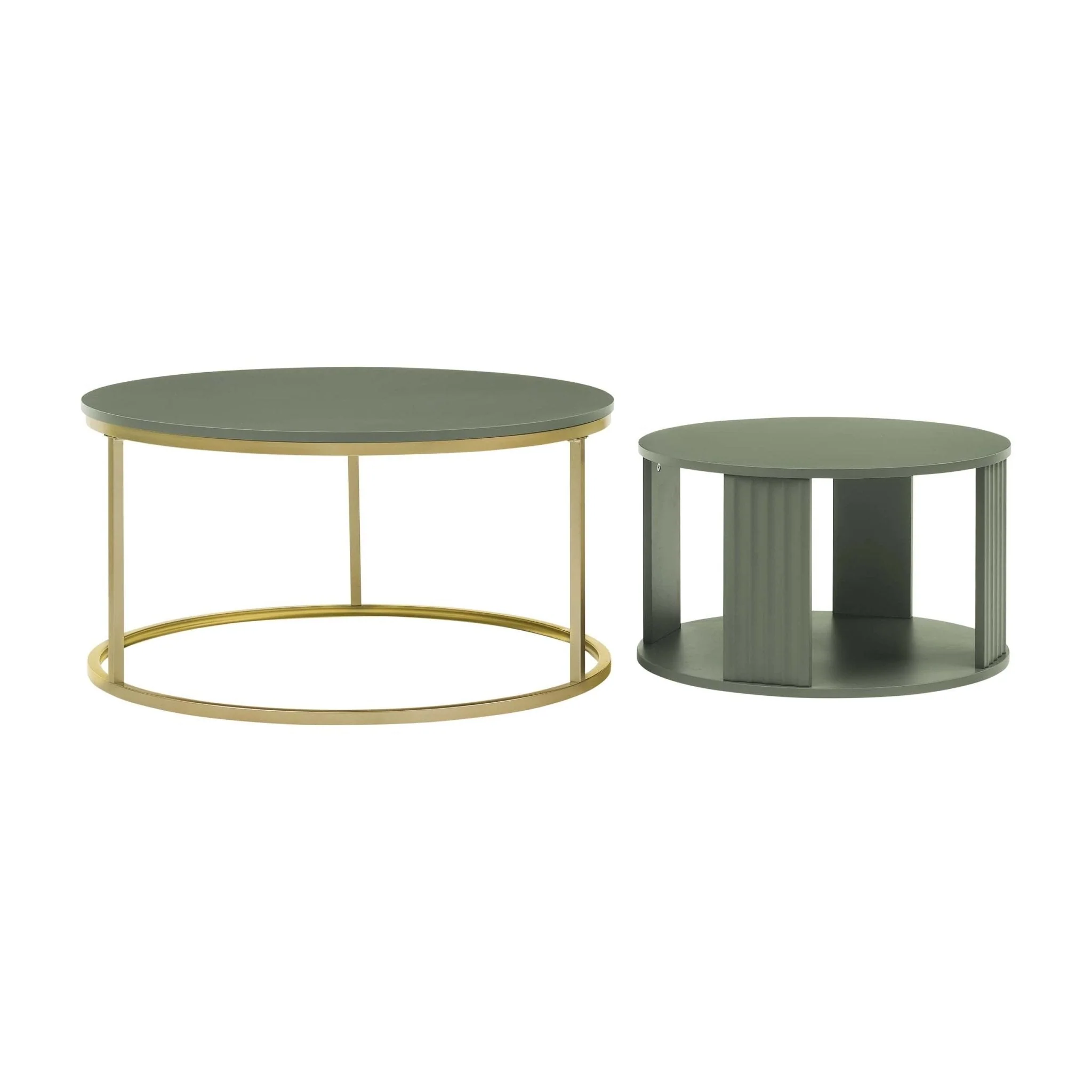 Evie Round Nesting Coffee Table - Vetiver - Image 4