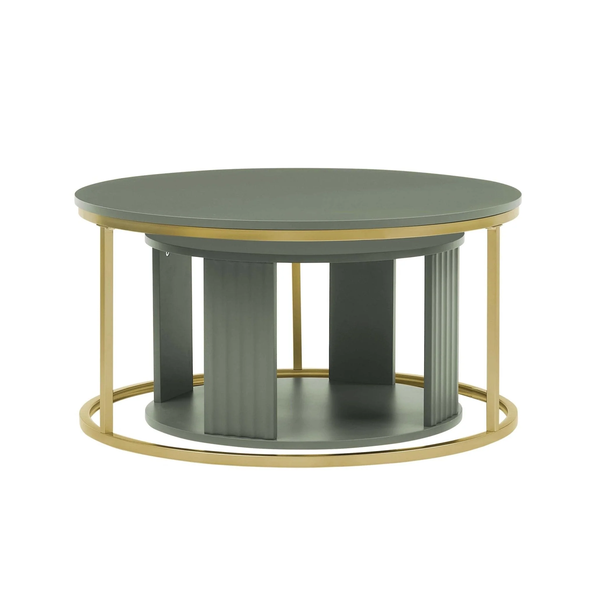 Evie Round Nesting Coffee Table - Vetiver - Image 5