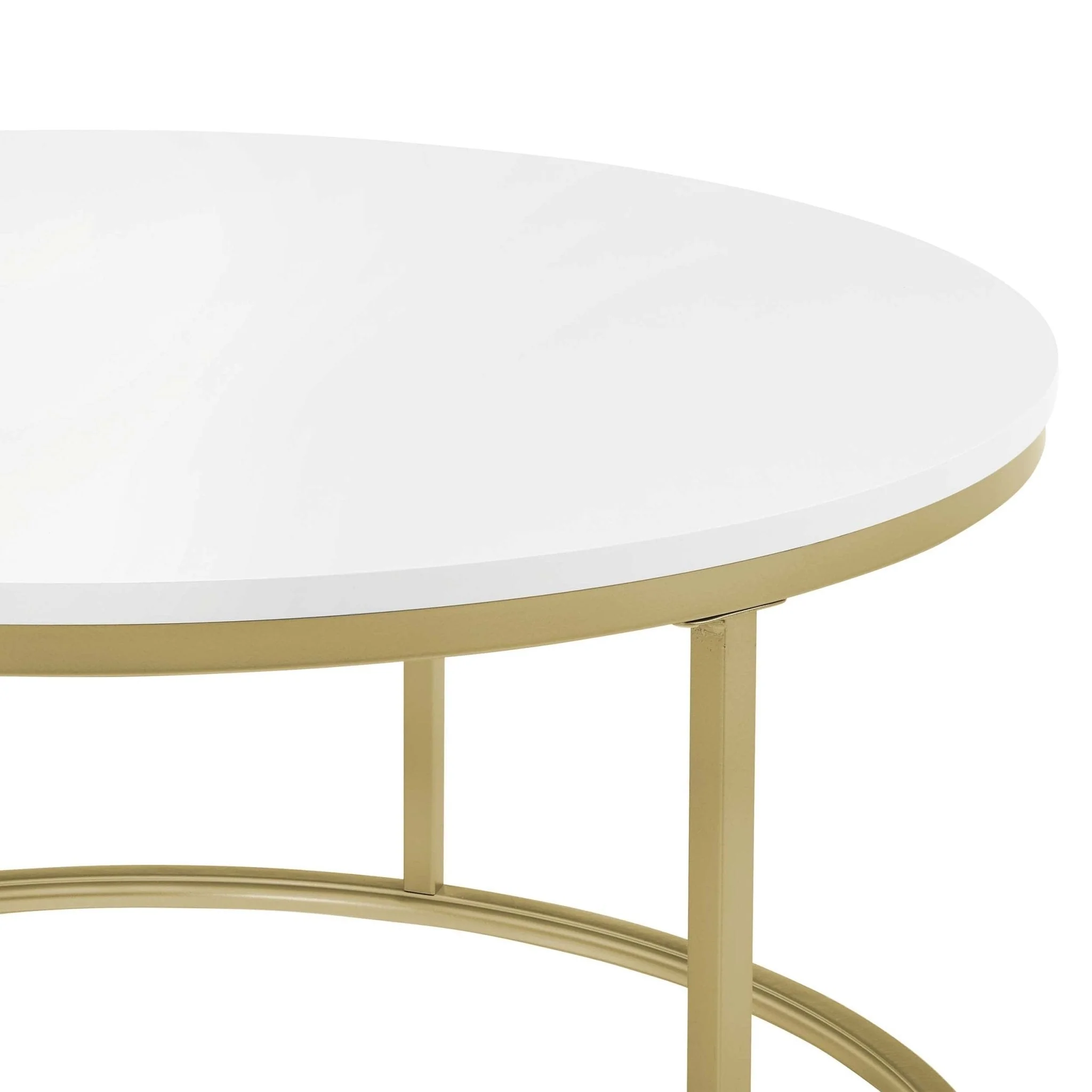Evie Round Nesting Coffee Table - Warm White - Image 6