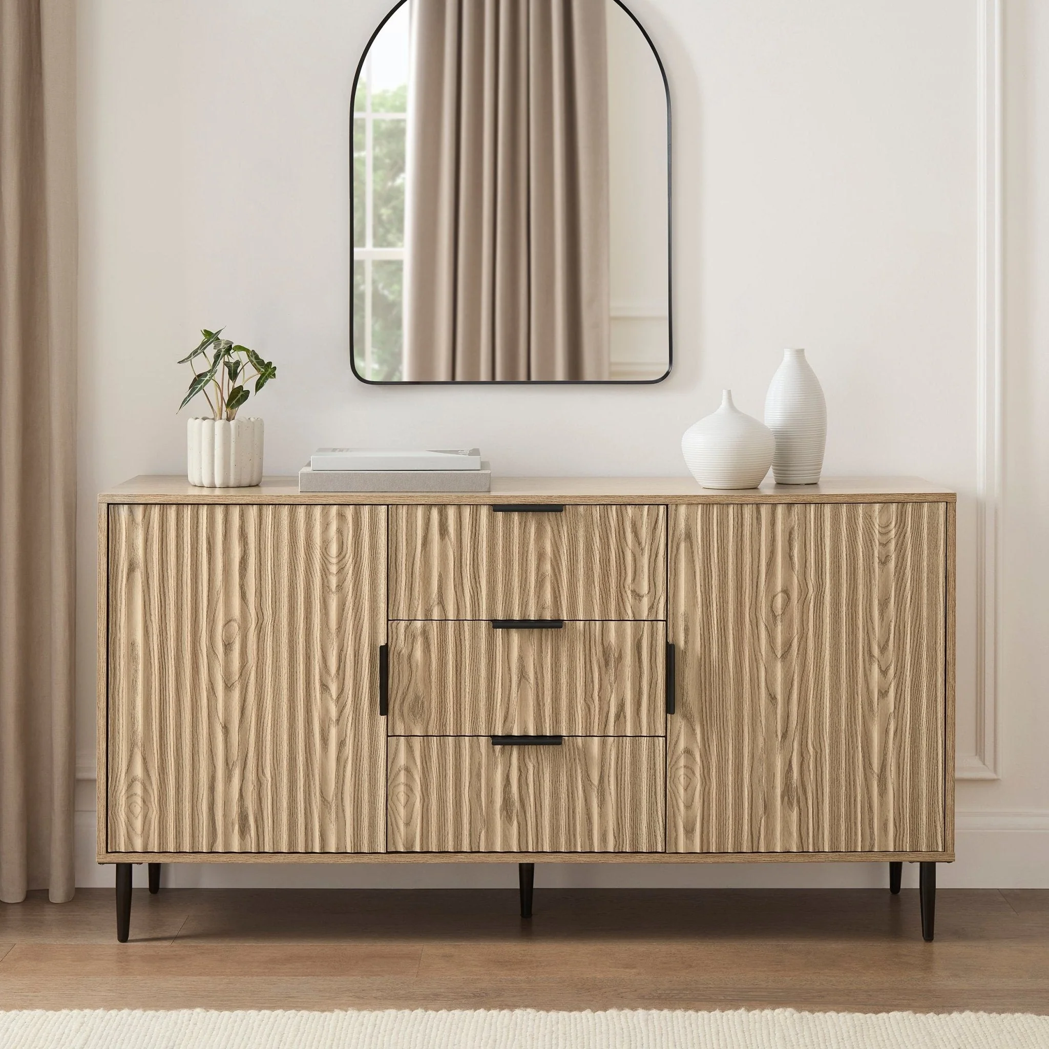 Evie Sideboard with Drawers - Wood Effect - Image 3