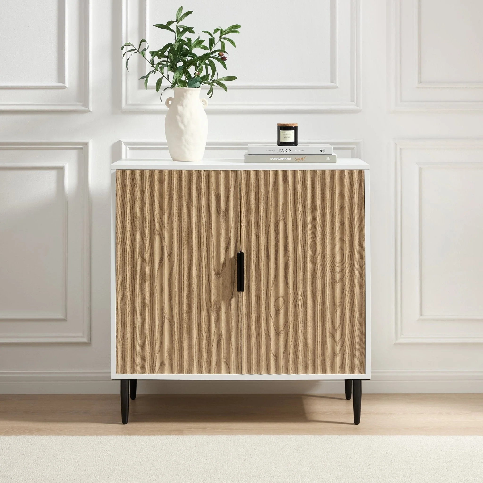 Evie Small Sideboard - White/Wood Effect - Image 3