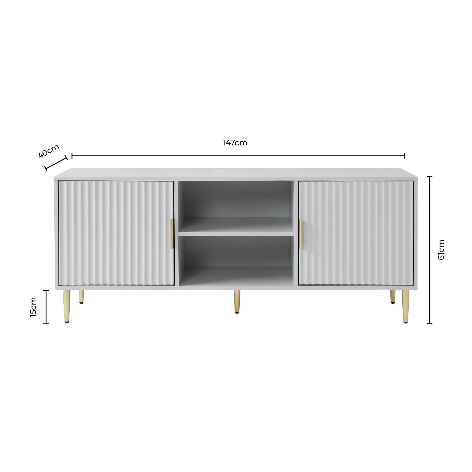 Evie TV Stand for TVs up to 65"- Grey - Image 8