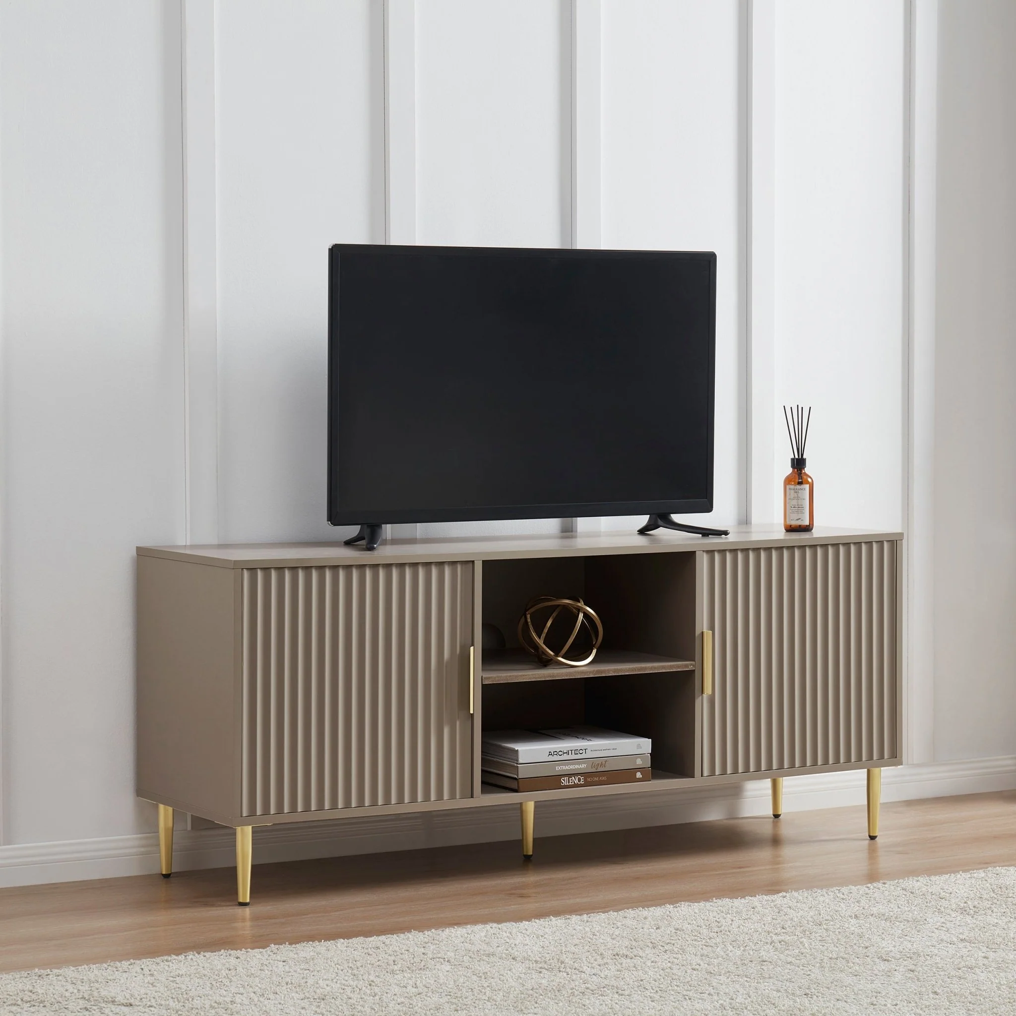 Evie TV Unit for TVs up to 65"- Taupe - Image 2