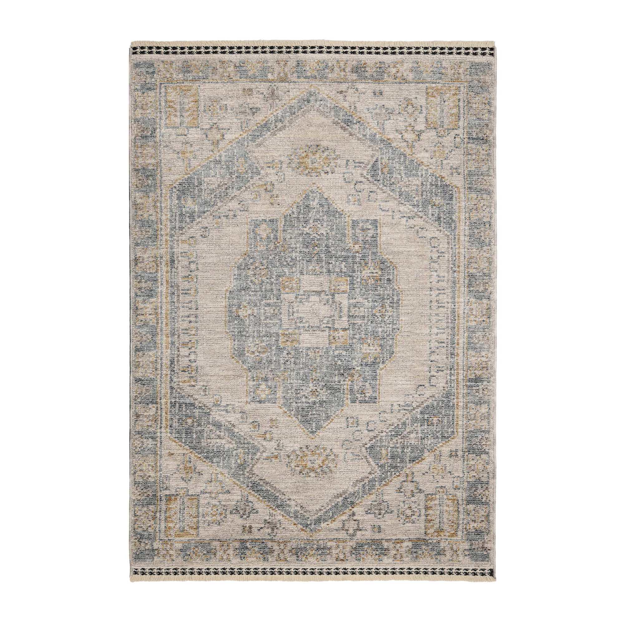Ezra Traditional Tufted Edge Rug - Blue - Image 2