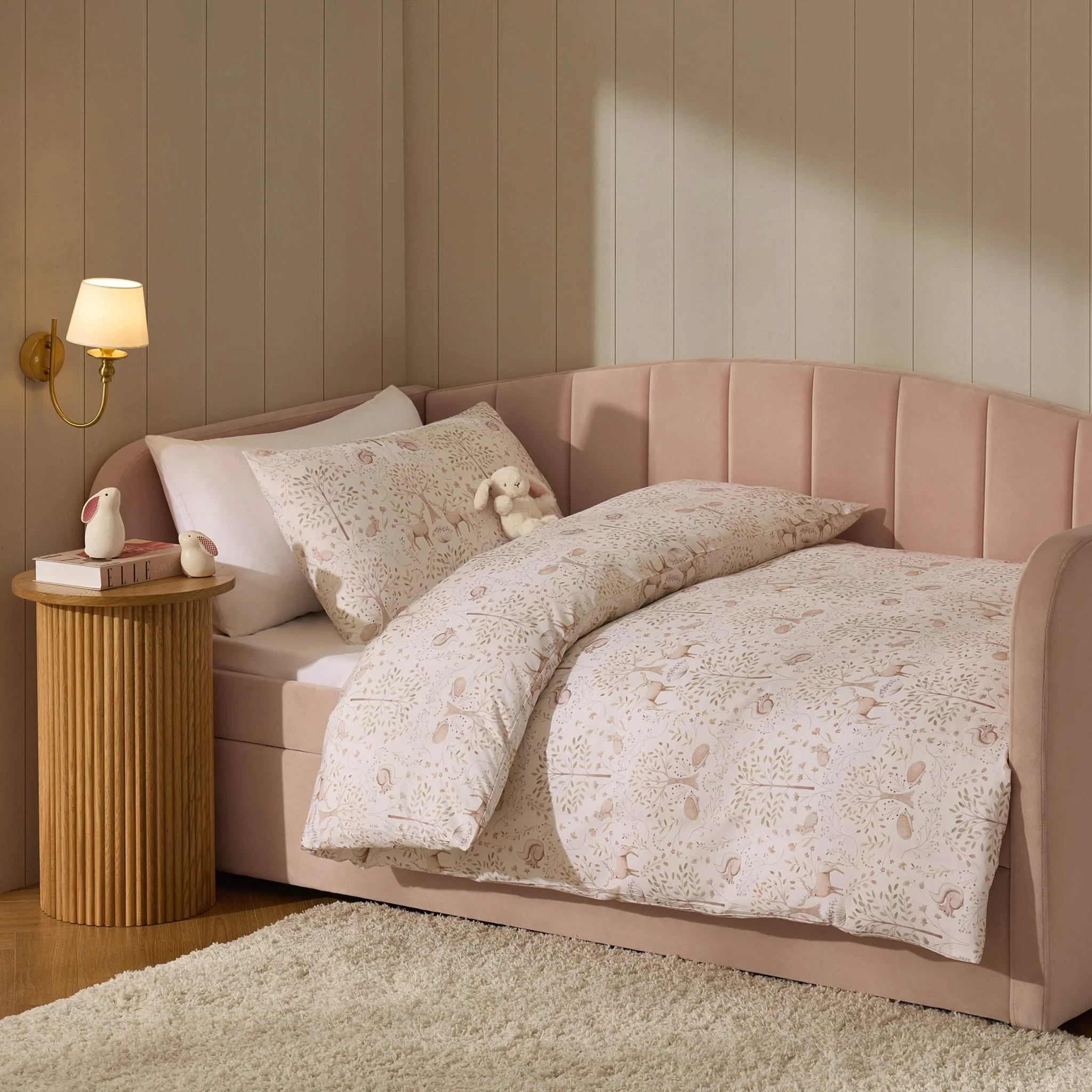 Faith Woodland 100% Cotton Kids Duvet Cover & Pillowcase Set - Natural - Image 2