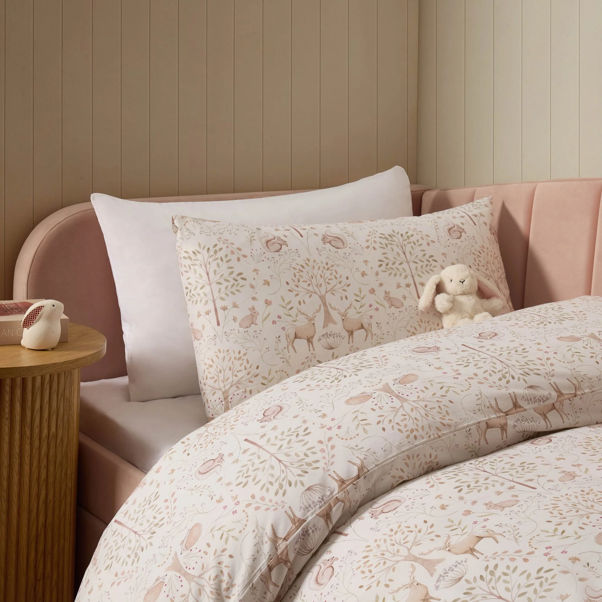 Faith Woodland 100% Cotton Kids Duvet Cover & Pillowcase Set - Natural - Image 3
