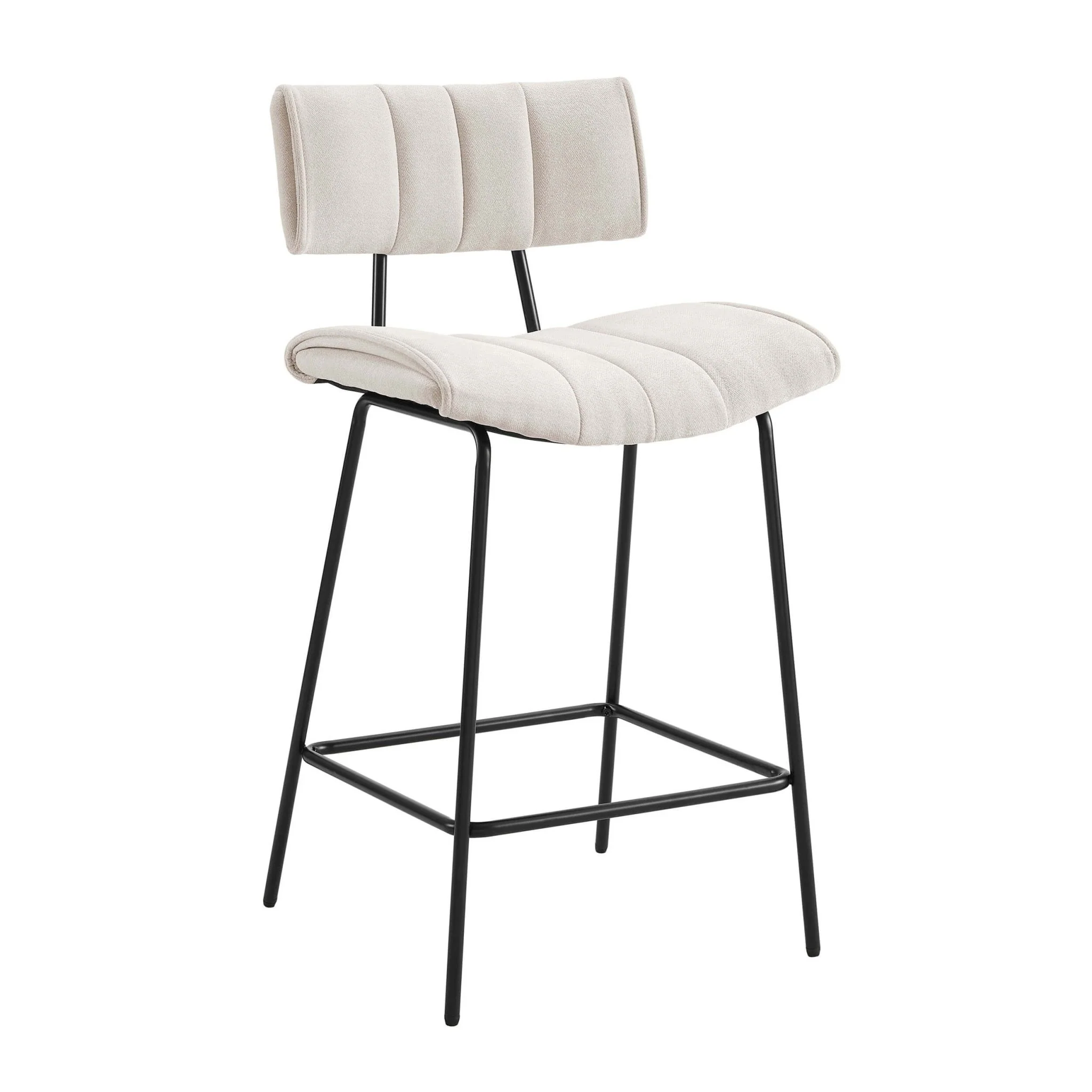 Fearne Set of 2 Barstools - Ivory Chenille - Image 3