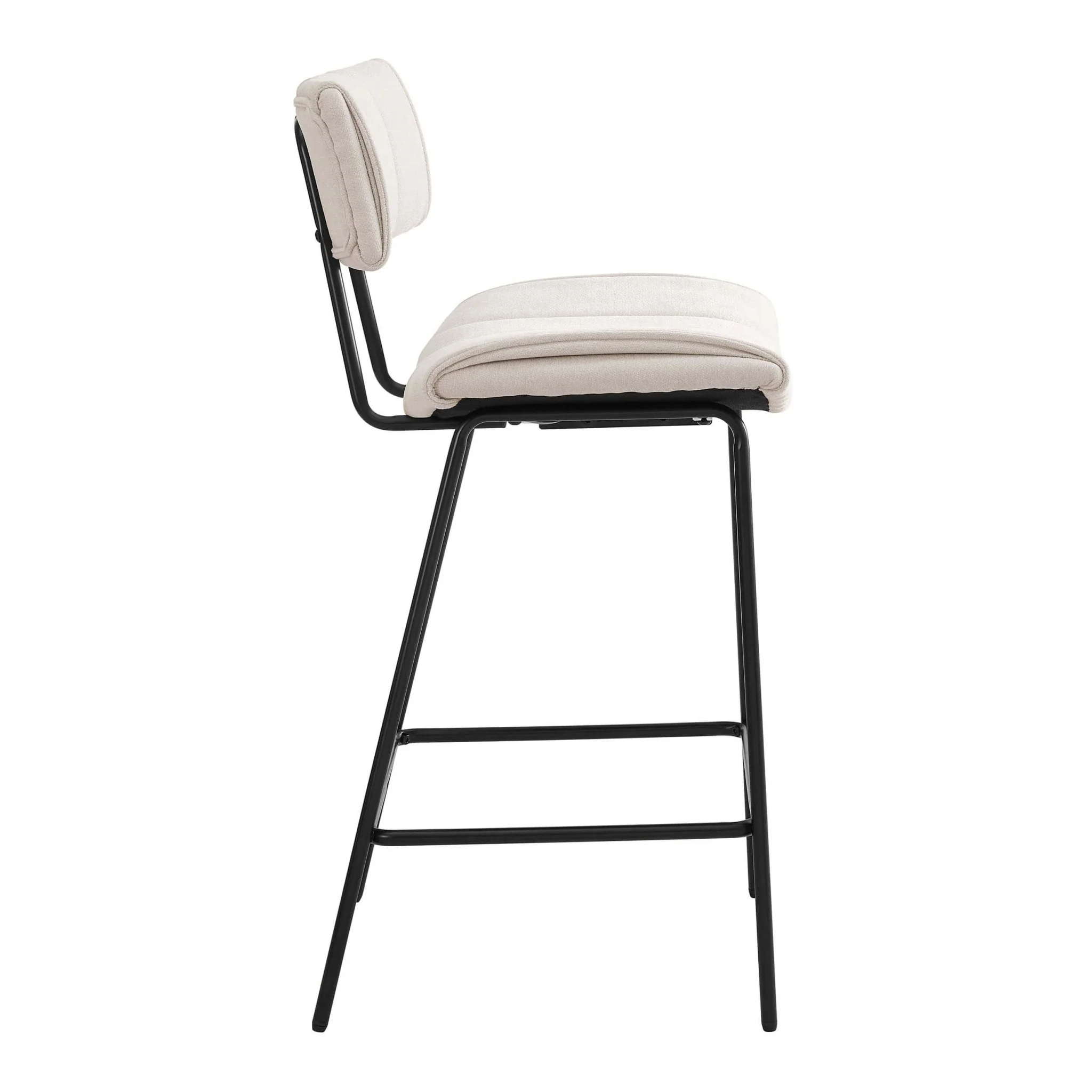Fearne Set of 2 Barstools - Ivory Chenille - Image 4