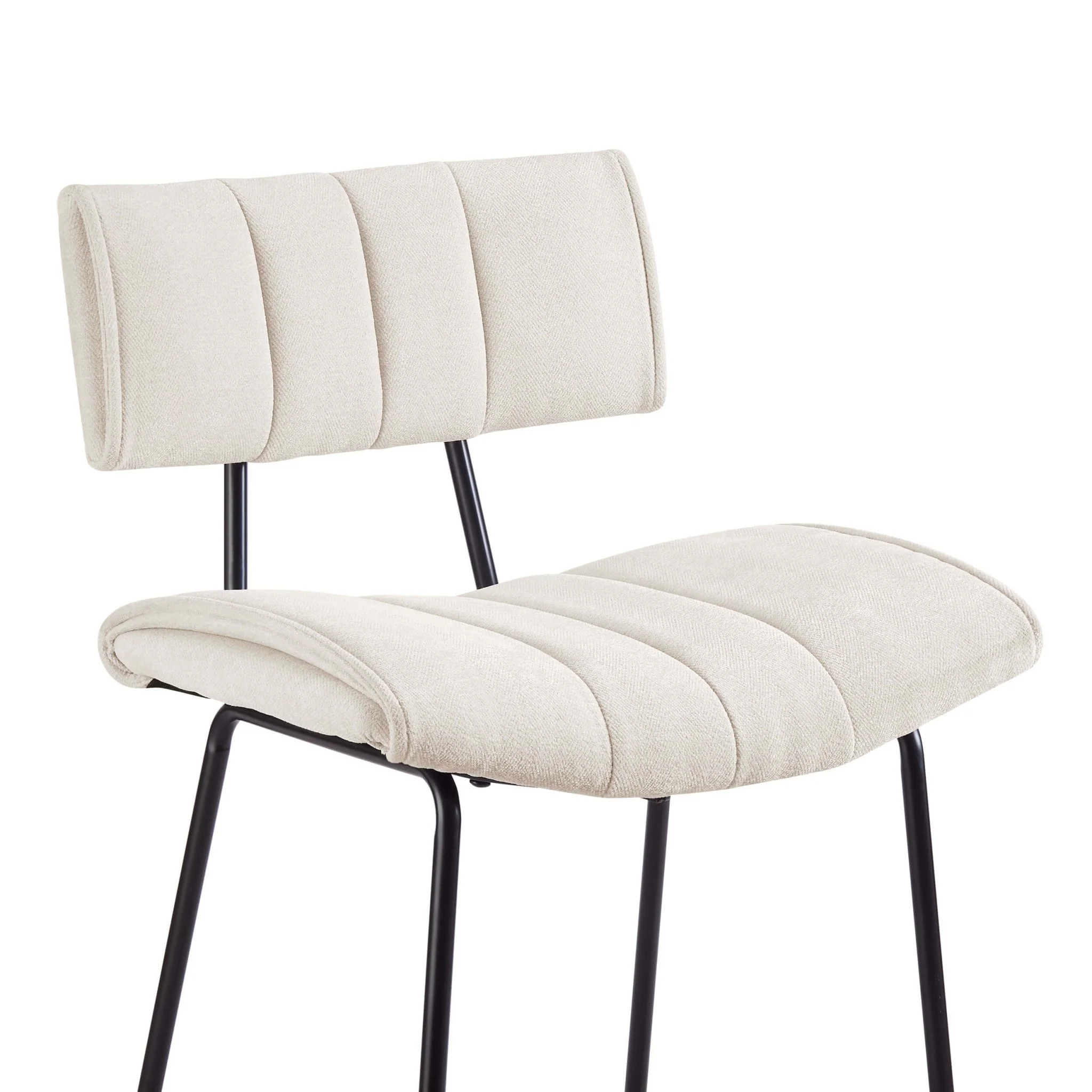 Fearne Set of 2 Barstools - Ivory Chenille - Image 6