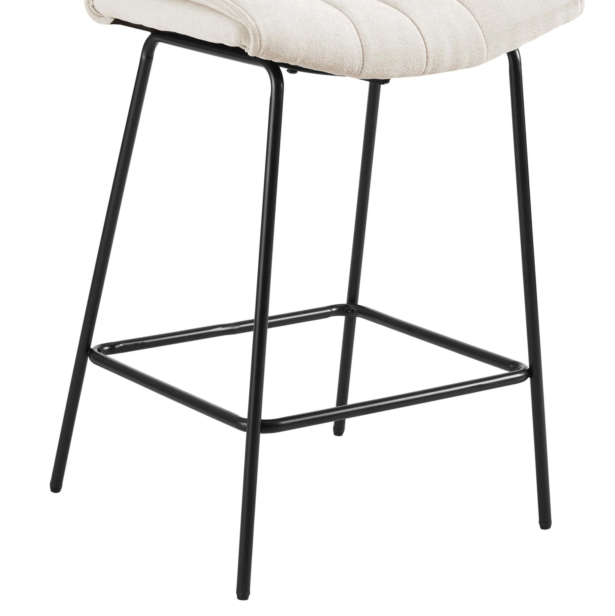 Fearne Set of 2 Barstools - Ivory Chenille - Image 7