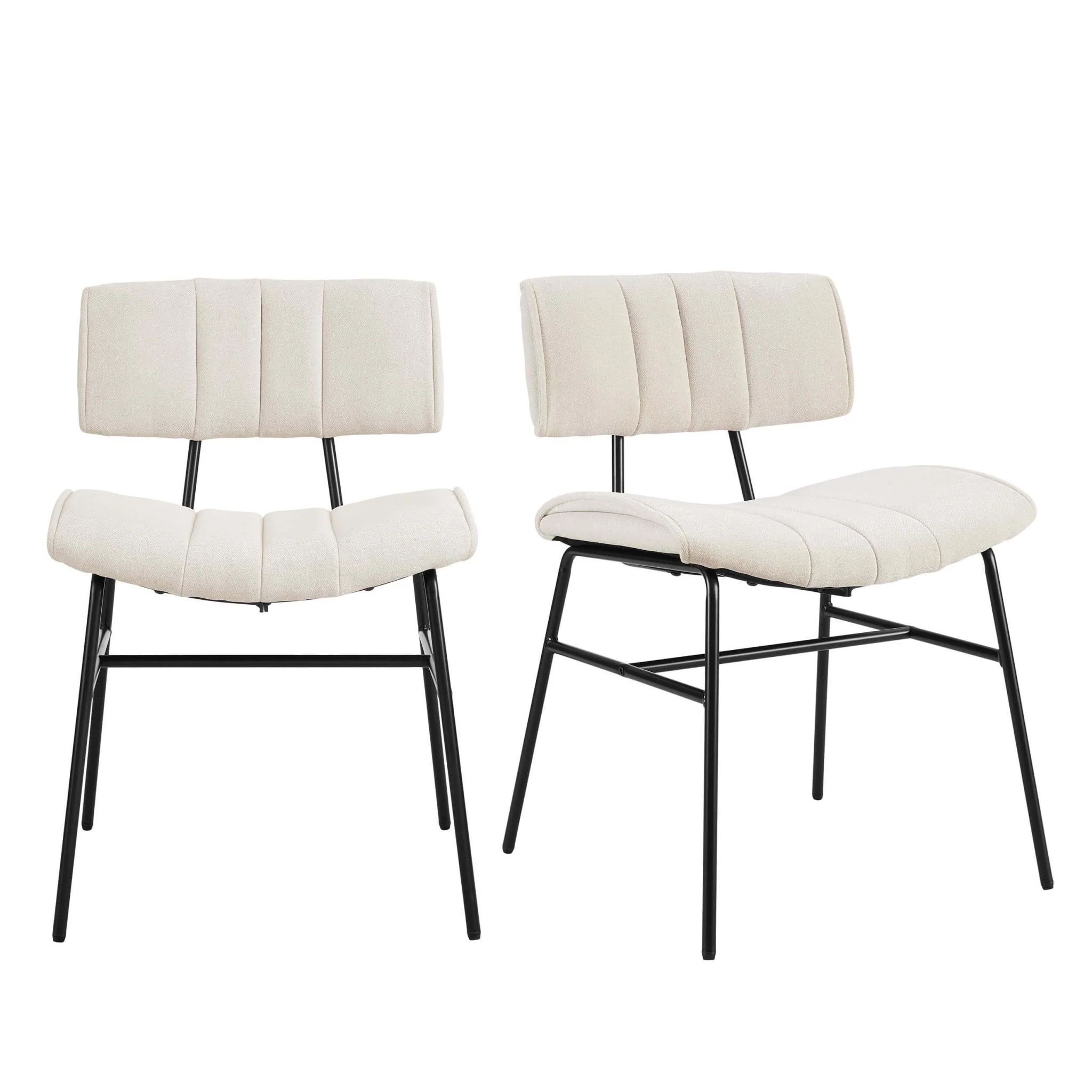 Fearne Set of 2 Dining Chairs - Ivory Chenille - Image 2