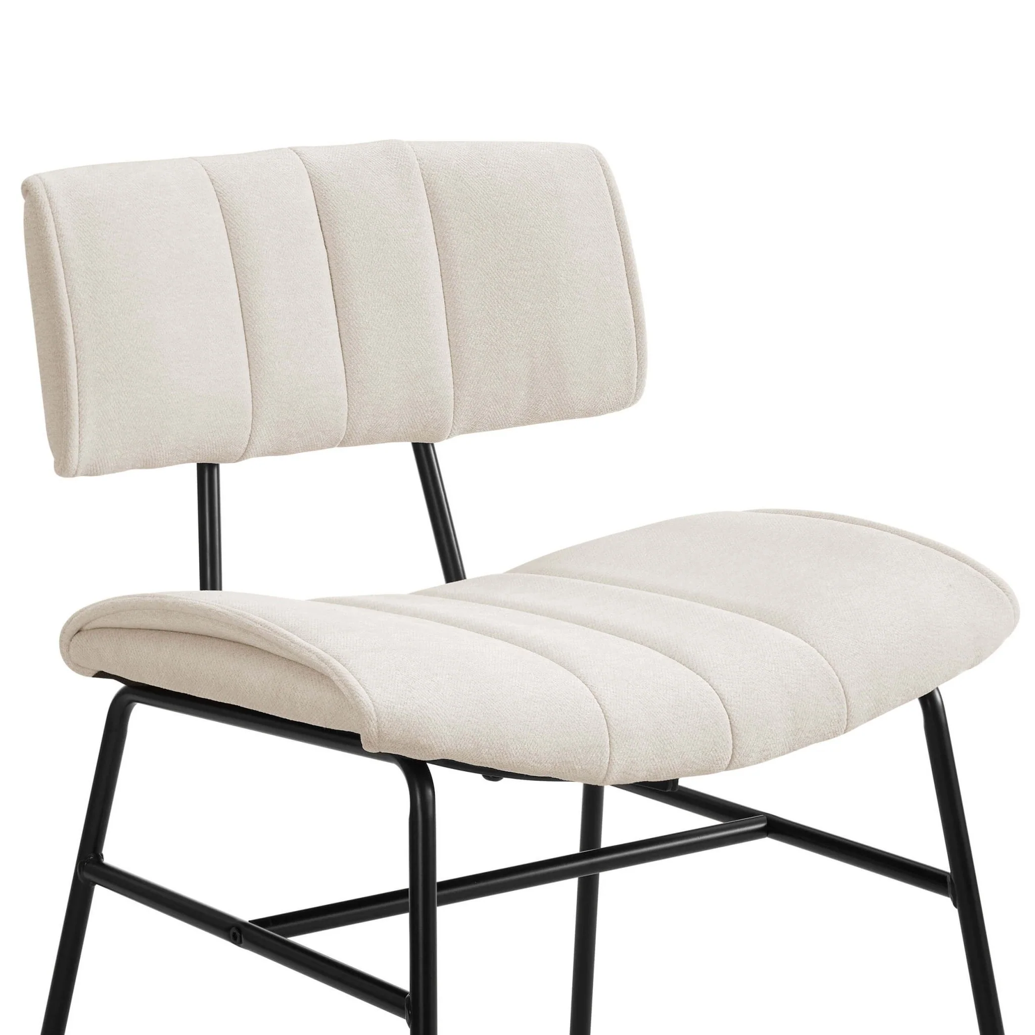 Fearne Set of 2 Dining Chairs - Ivory Chenille - Image 6