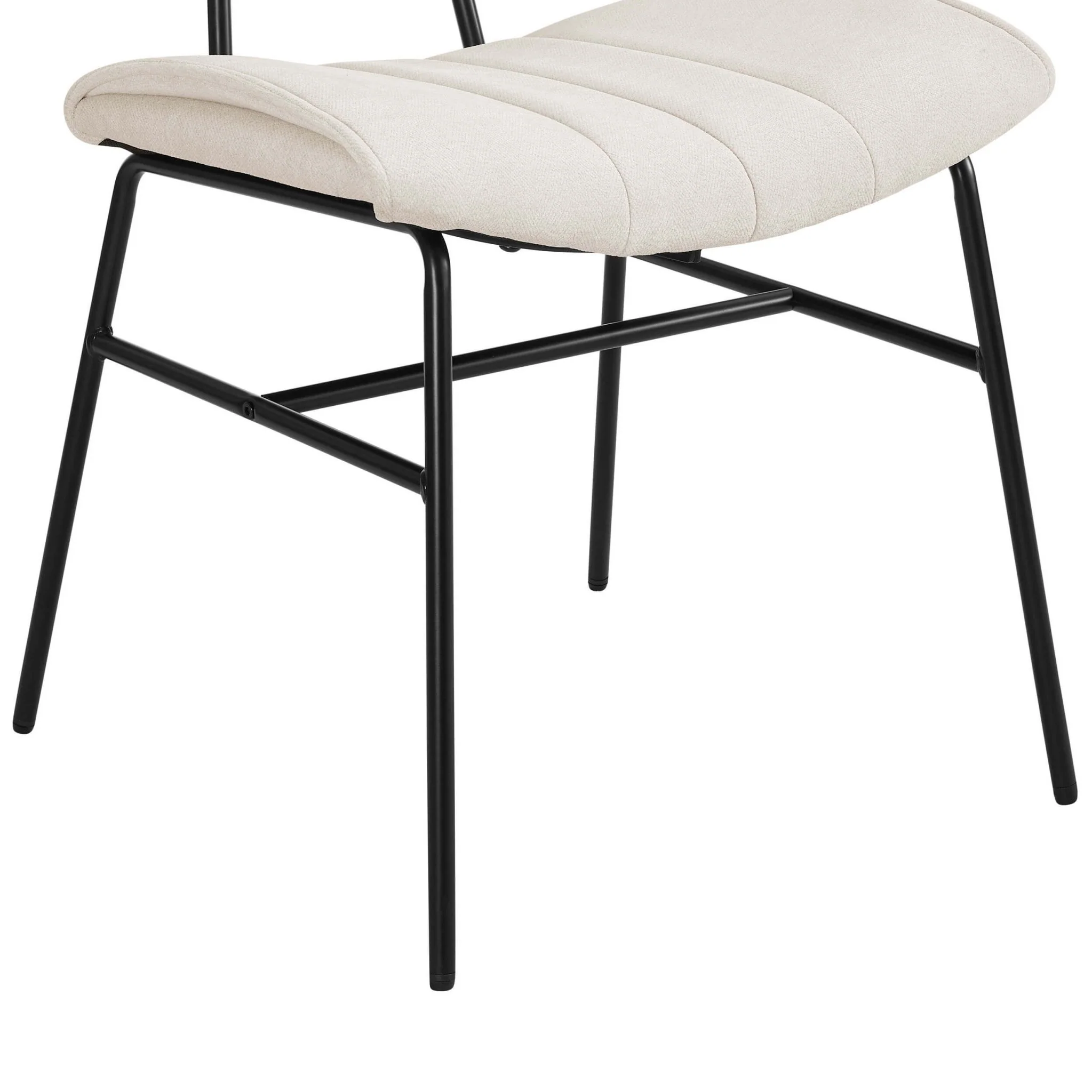 Fearne Set of 2 Dining Chairs - Ivory Chenille - Image 7