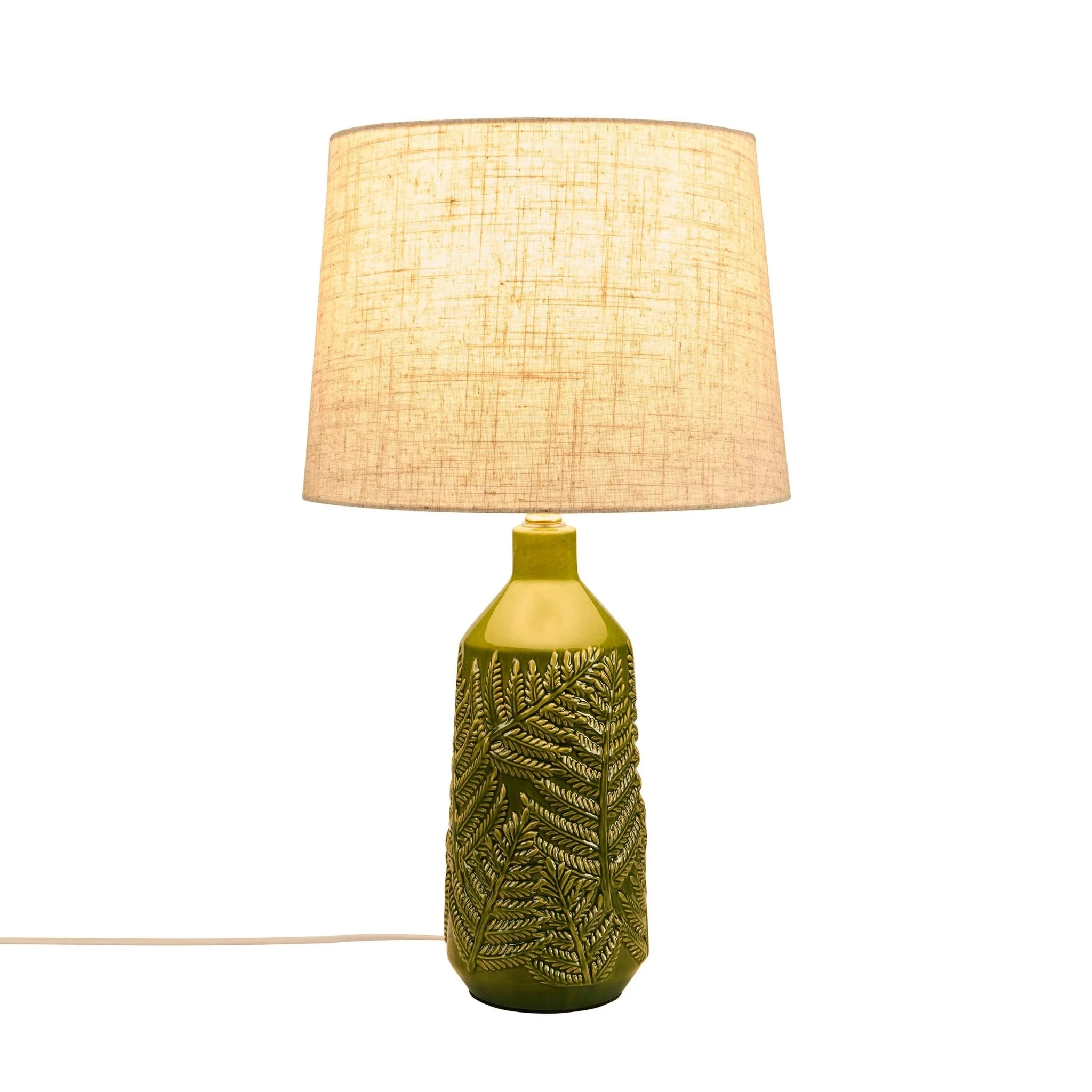 Fern Ceramic Textured Table Lamp - Green - Image 4
