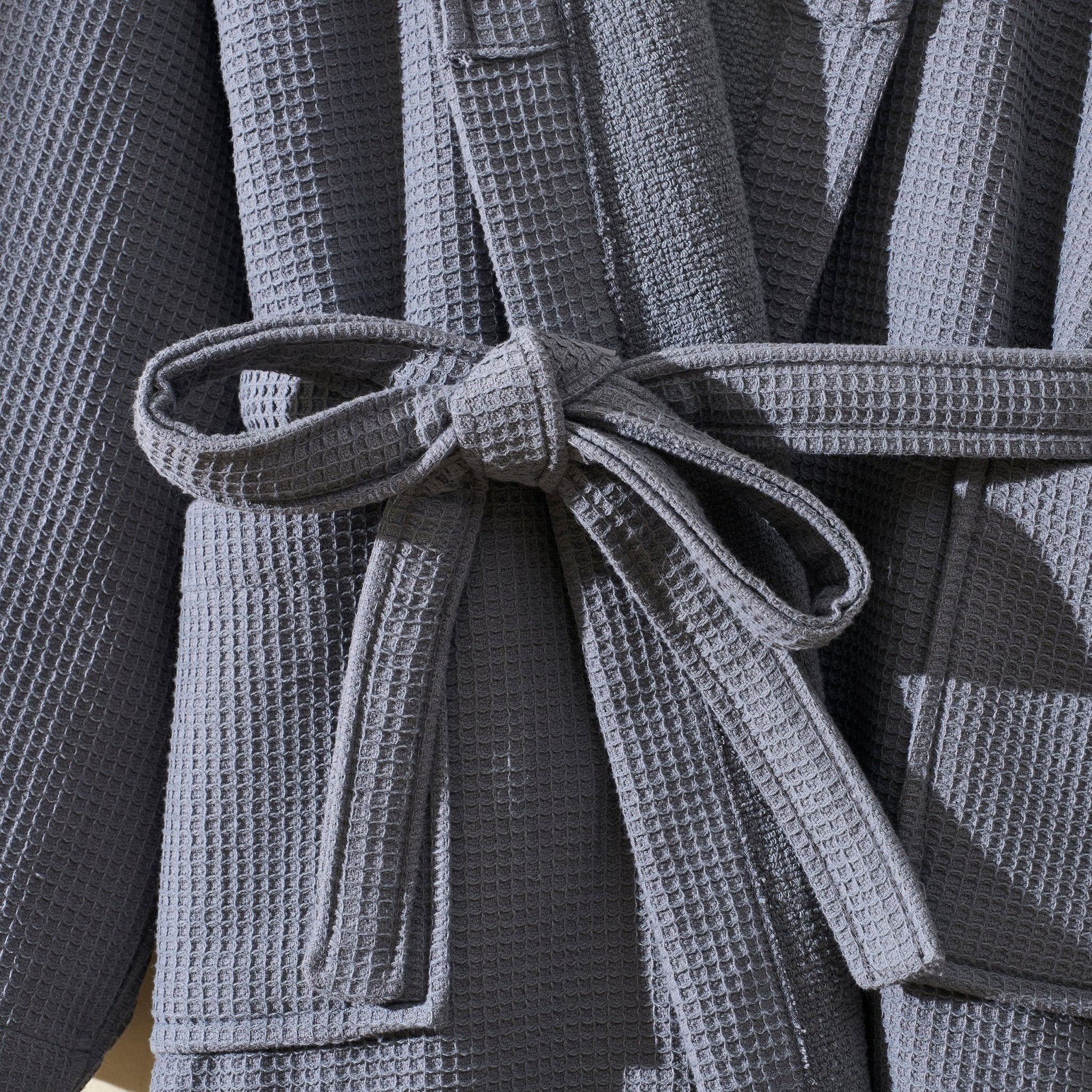 Fiji Waffle Cotton Robe - Charcoal - Image 4