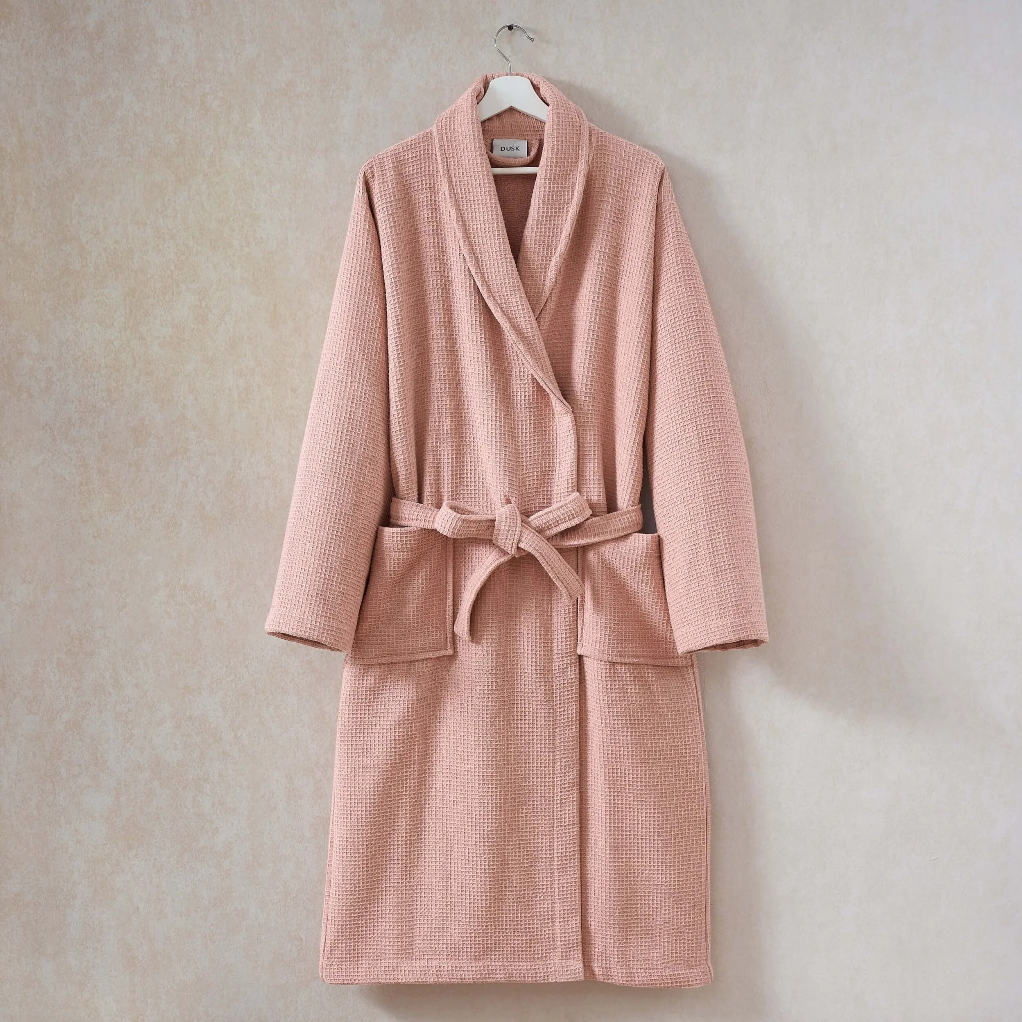 Fiji Waffle Cotton Robe - Pink