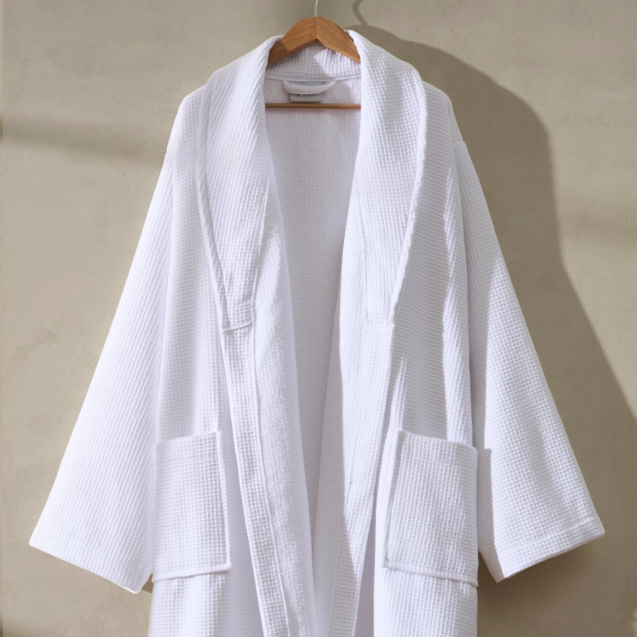 Fiji Waffle Cotton Robe - White - Image 3