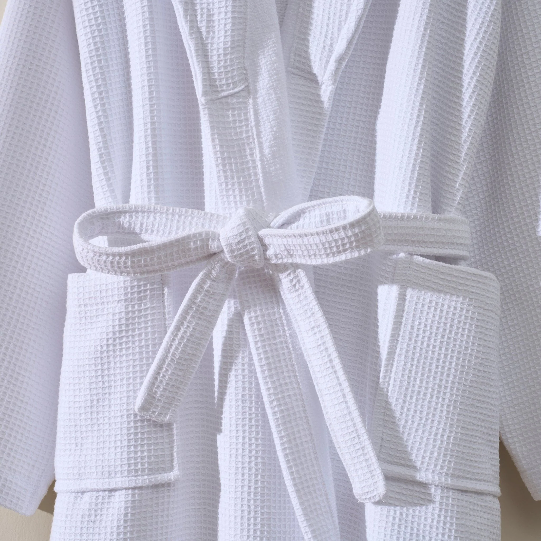 Fiji Waffle Cotton Robe - White - Image 5