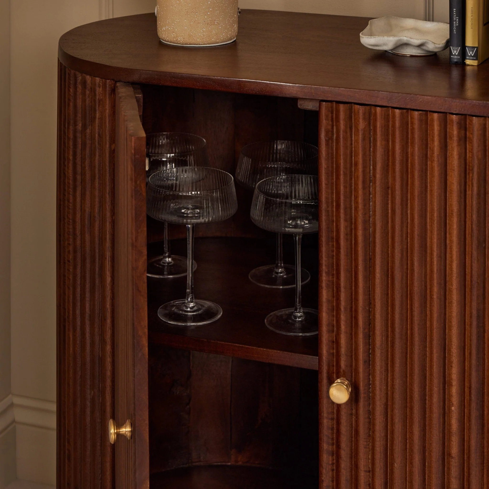 Finley Mango Wood 2 Door Sideboard - Walnut - Image 2