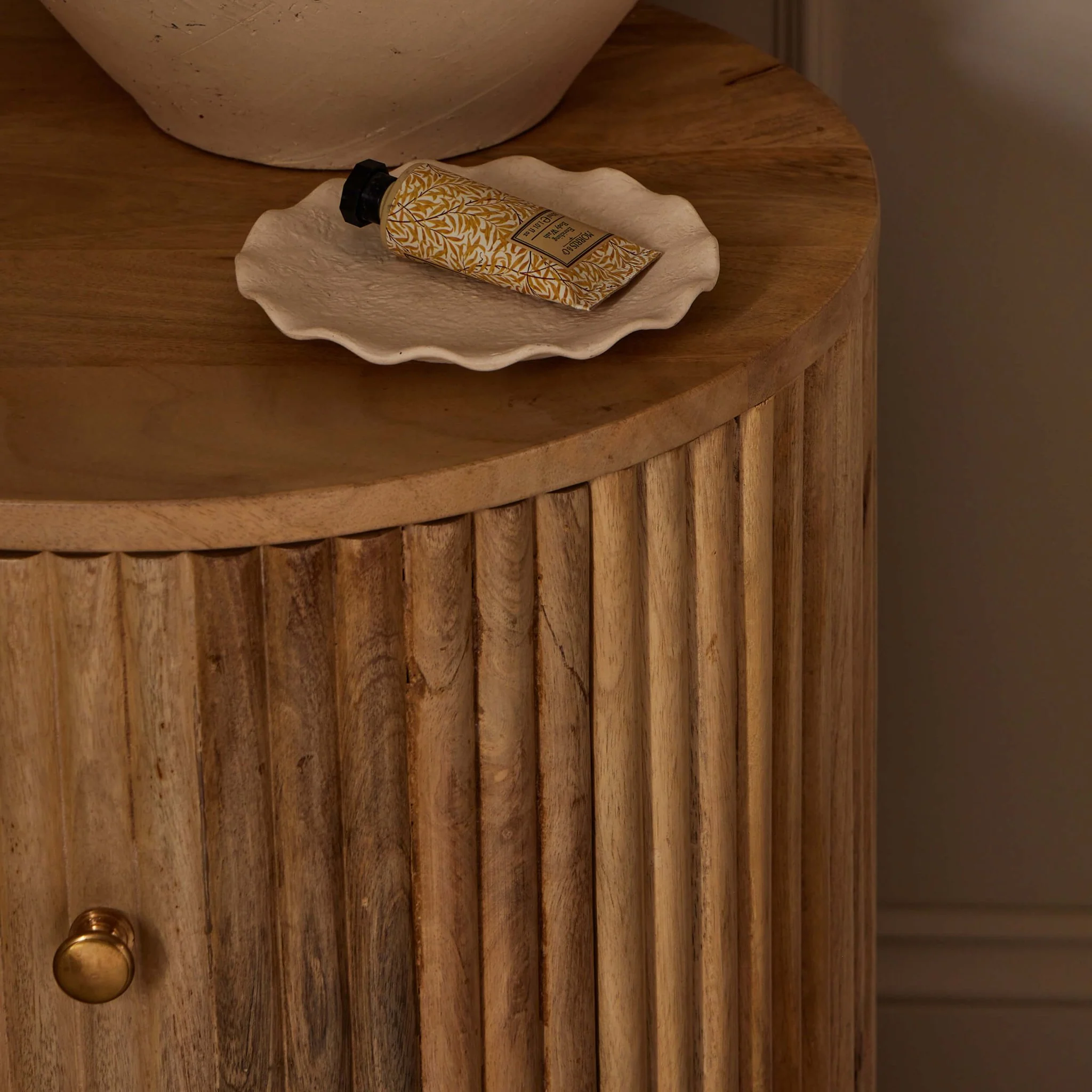 Finley  Mango Wood 2 Drawer Bedside Table - Natural - Image 3