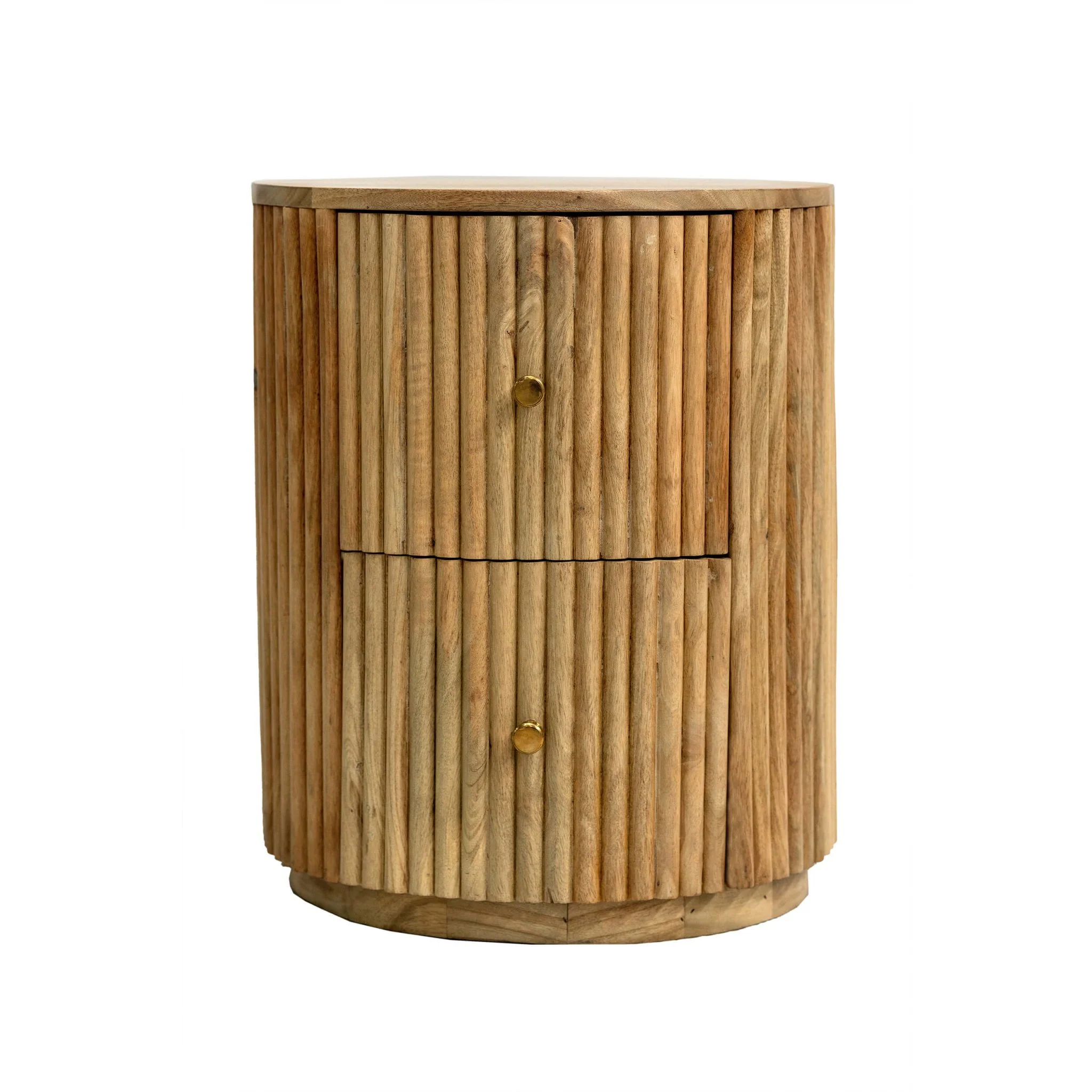 Finley  Mango Wood 2 Drawer Bedside Table - Natural - Image 6