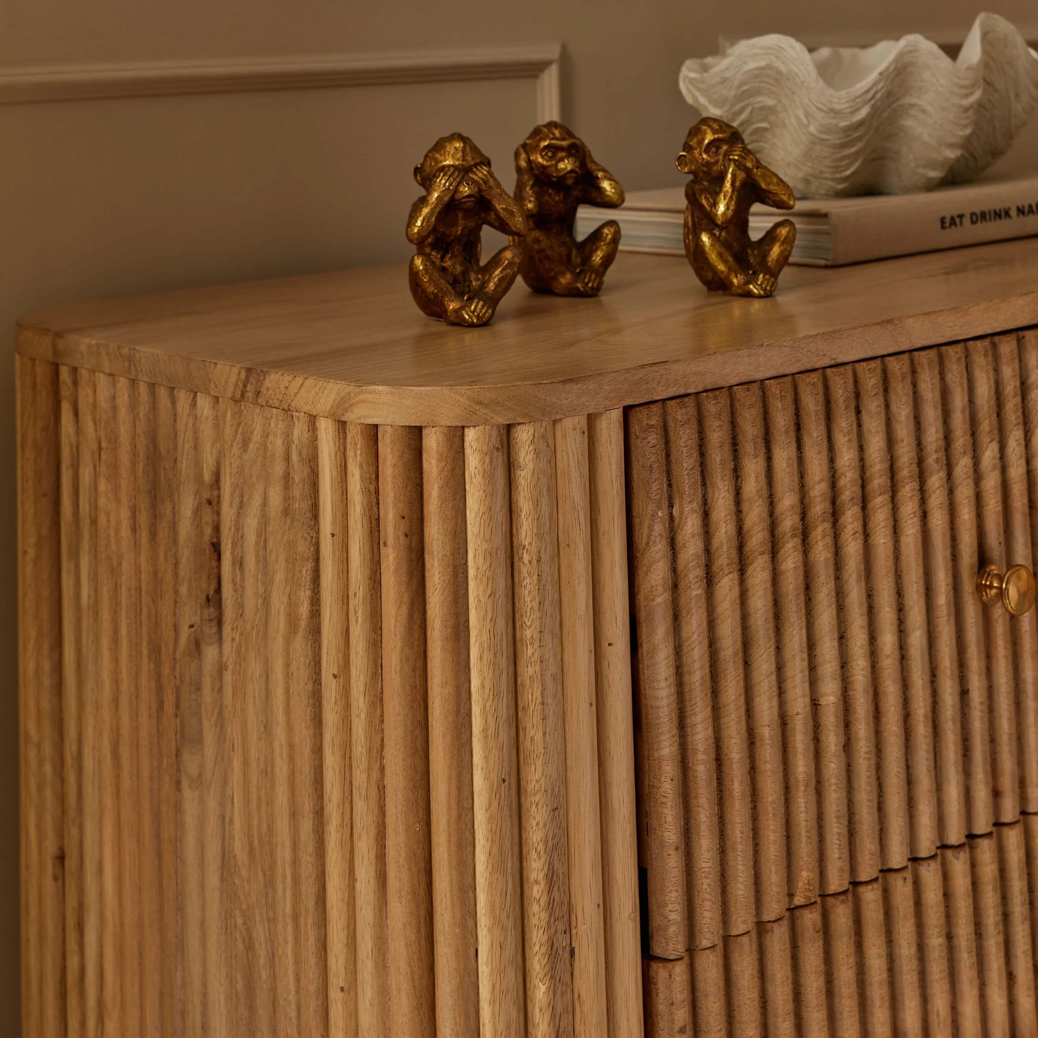 Finley Mango Wood 3 Drawer Chest - Natural - Image 3