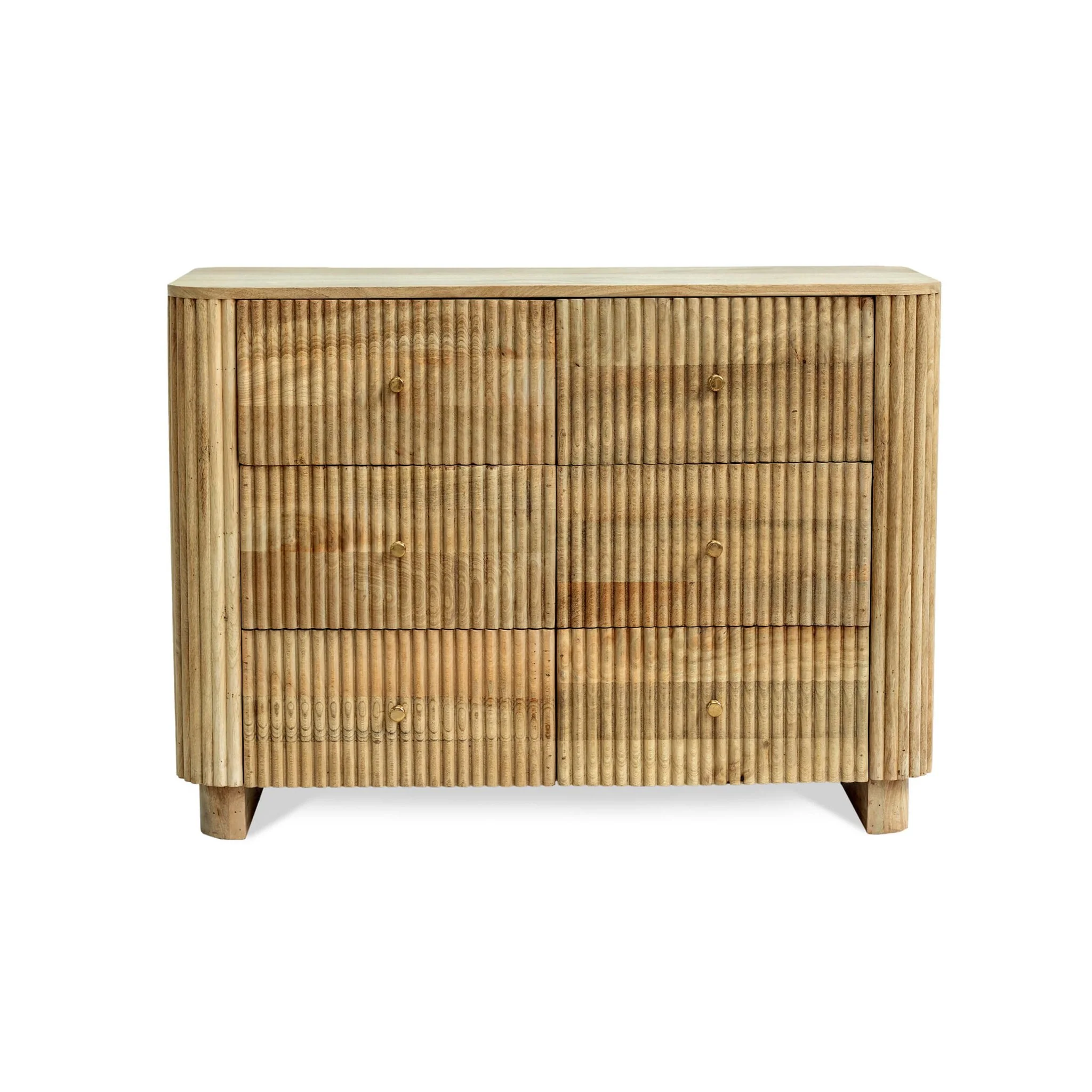 Finley Mango Wood 6 Drawer Chest - Natural - Image 6
