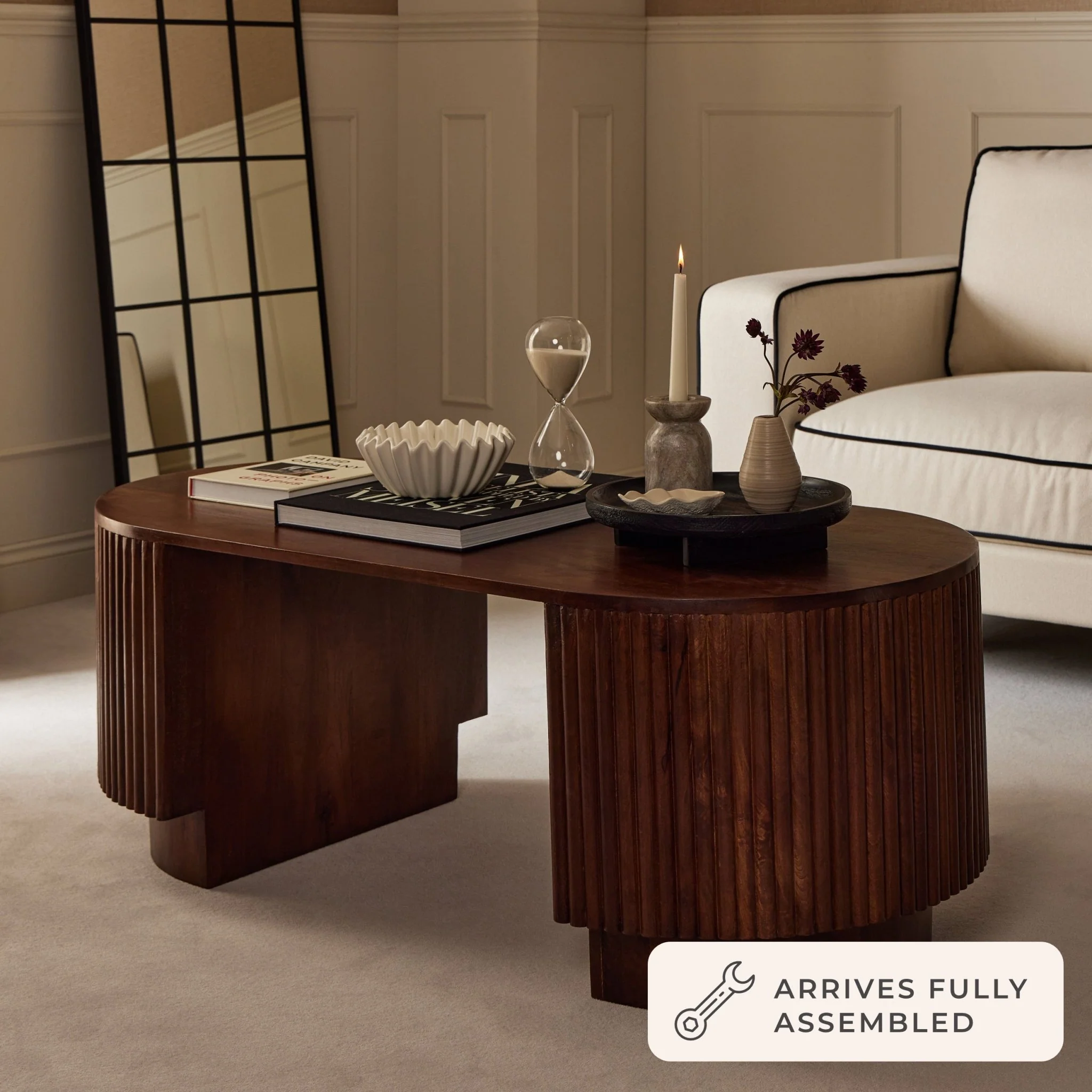 Finley Mango Wood Coffee Table - Walnut